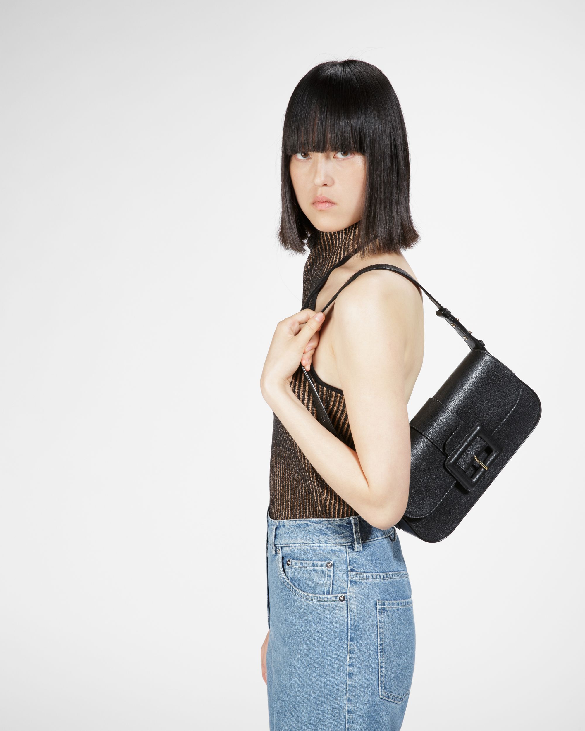 Jadha ブラック レザー ショルダーバッグ - 女性 - Bally - 08