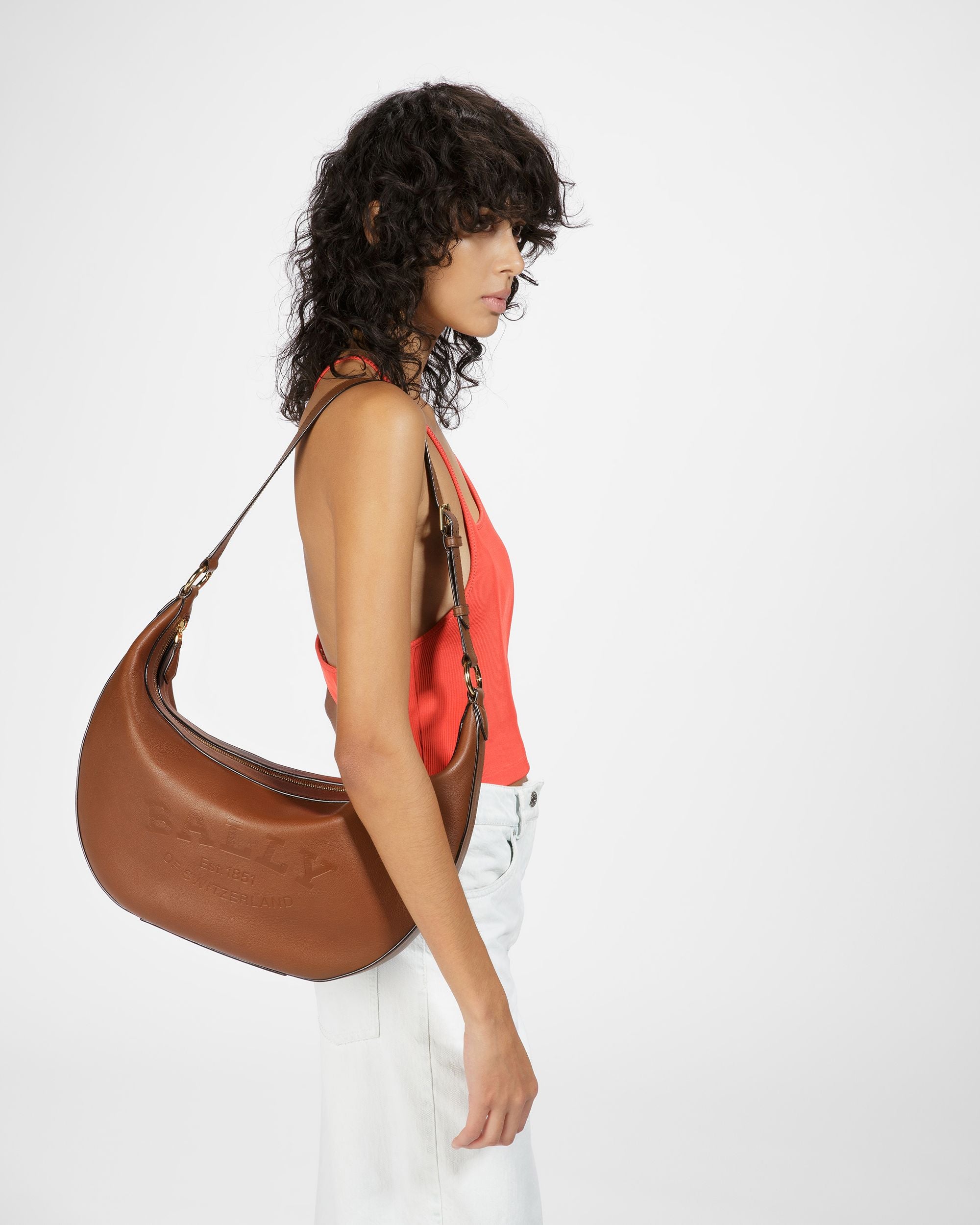 Charo ブラウン レザー ショルダーバッグ - 女性 - Bally - 02