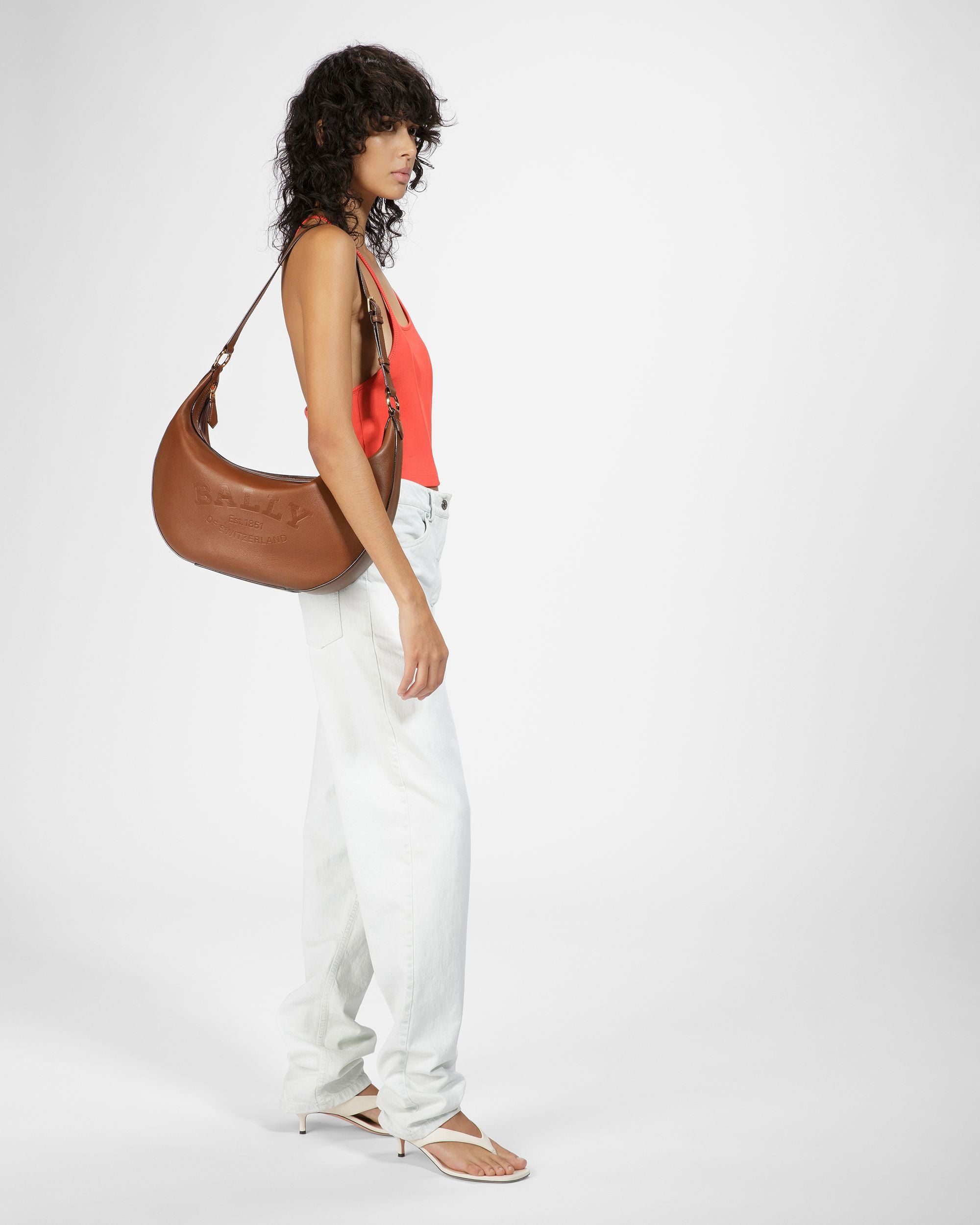 Charo ブラウン レザー ショルダーバッグ - 女性 - Bally - 06