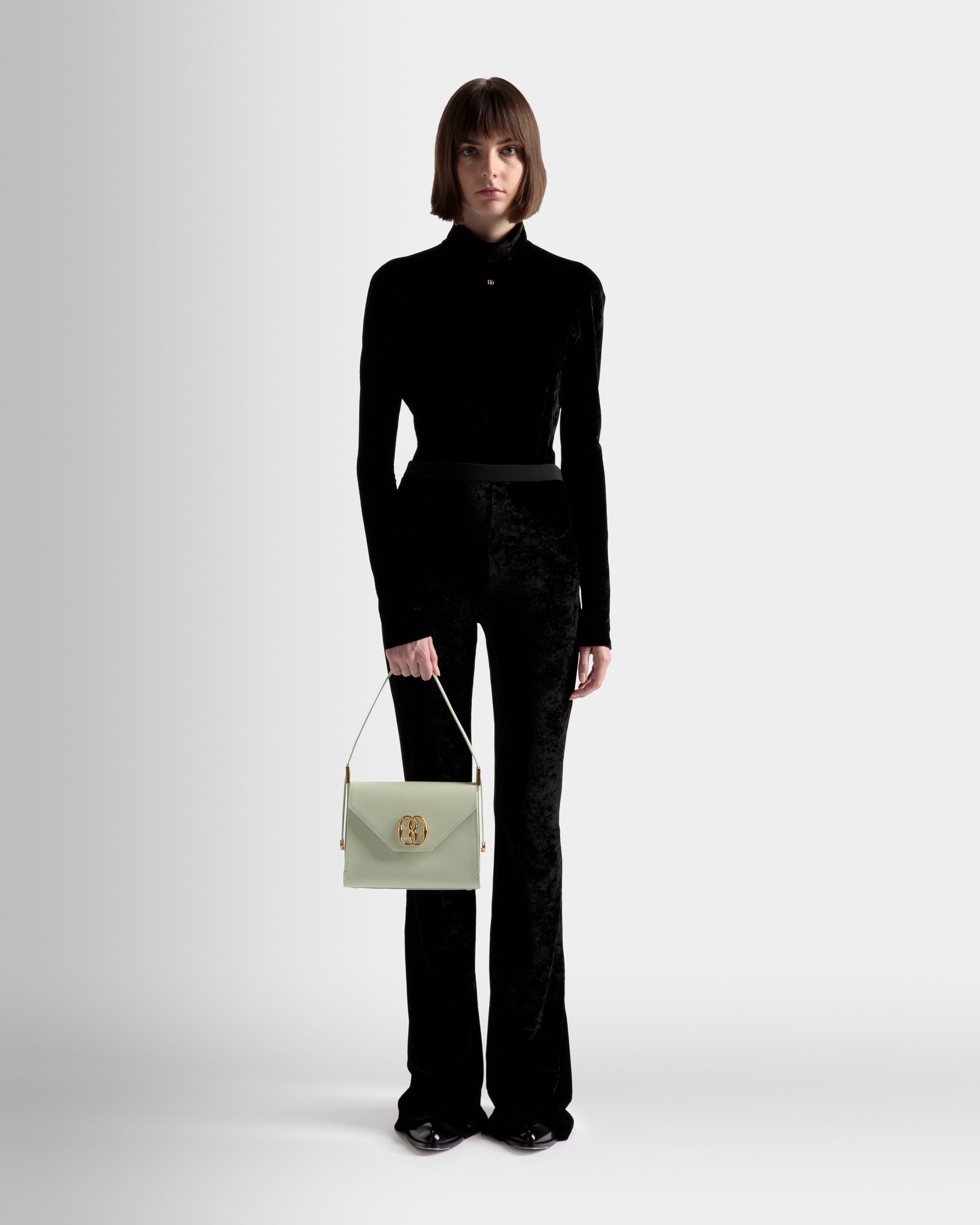 Emblem トップハンドルバッグ ベビーグリーン レザー - 女性 - Bally - 02