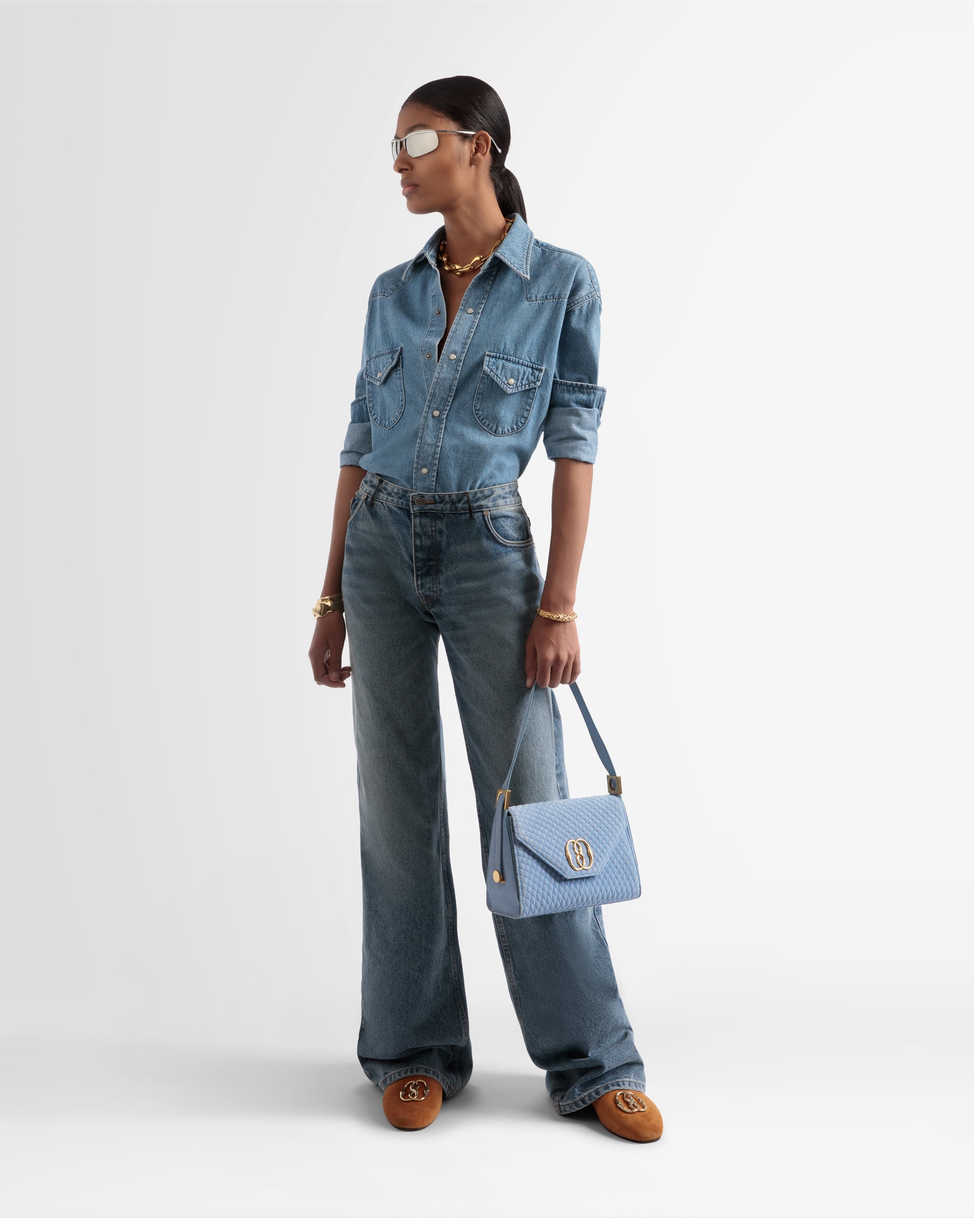 Emblem トップハンドル バッグ キルティング スエード - 女性 - Bally - 02