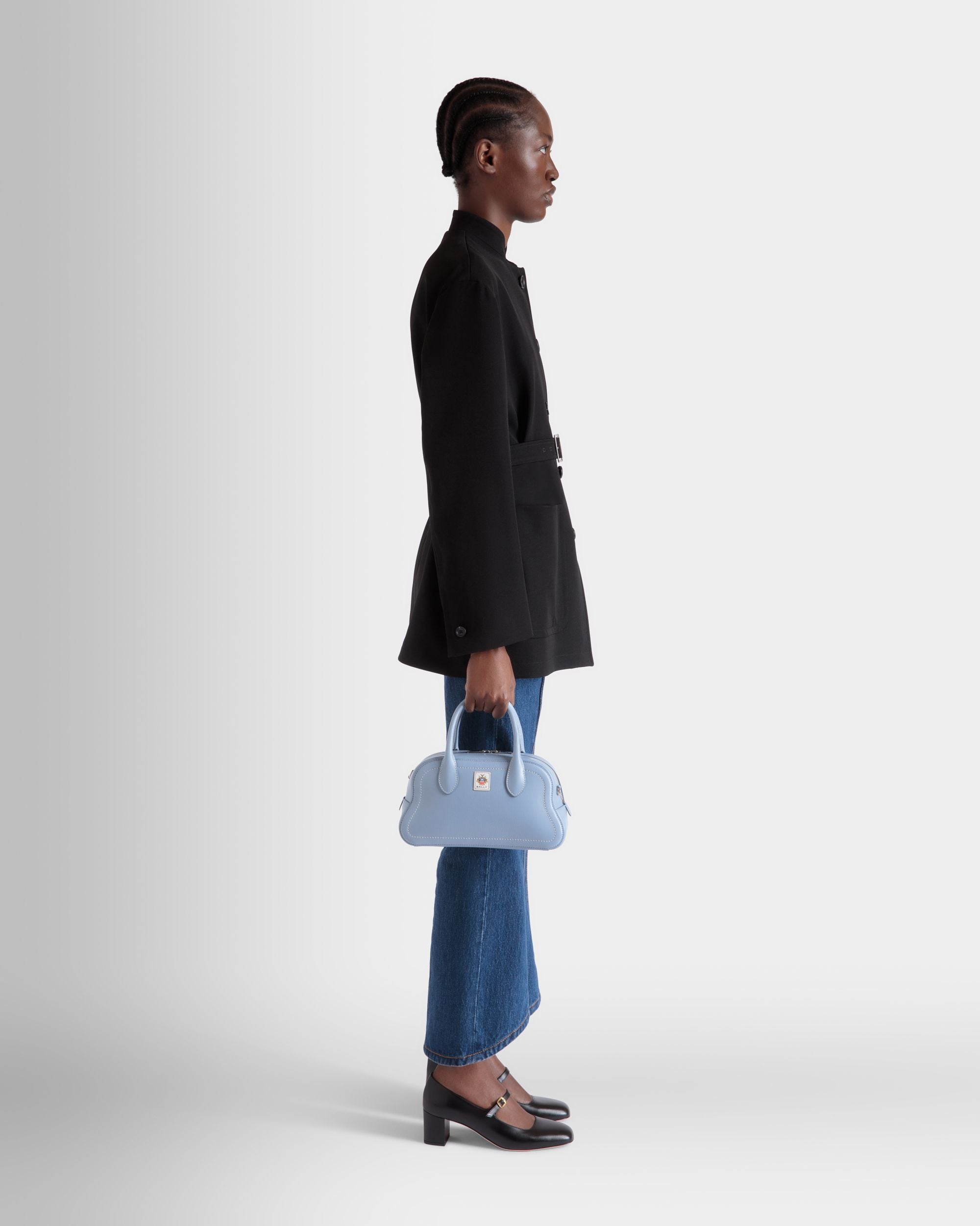Unda トップハンドルバッグ ライトブルー グレインレザー - 女性 - Bally - 02