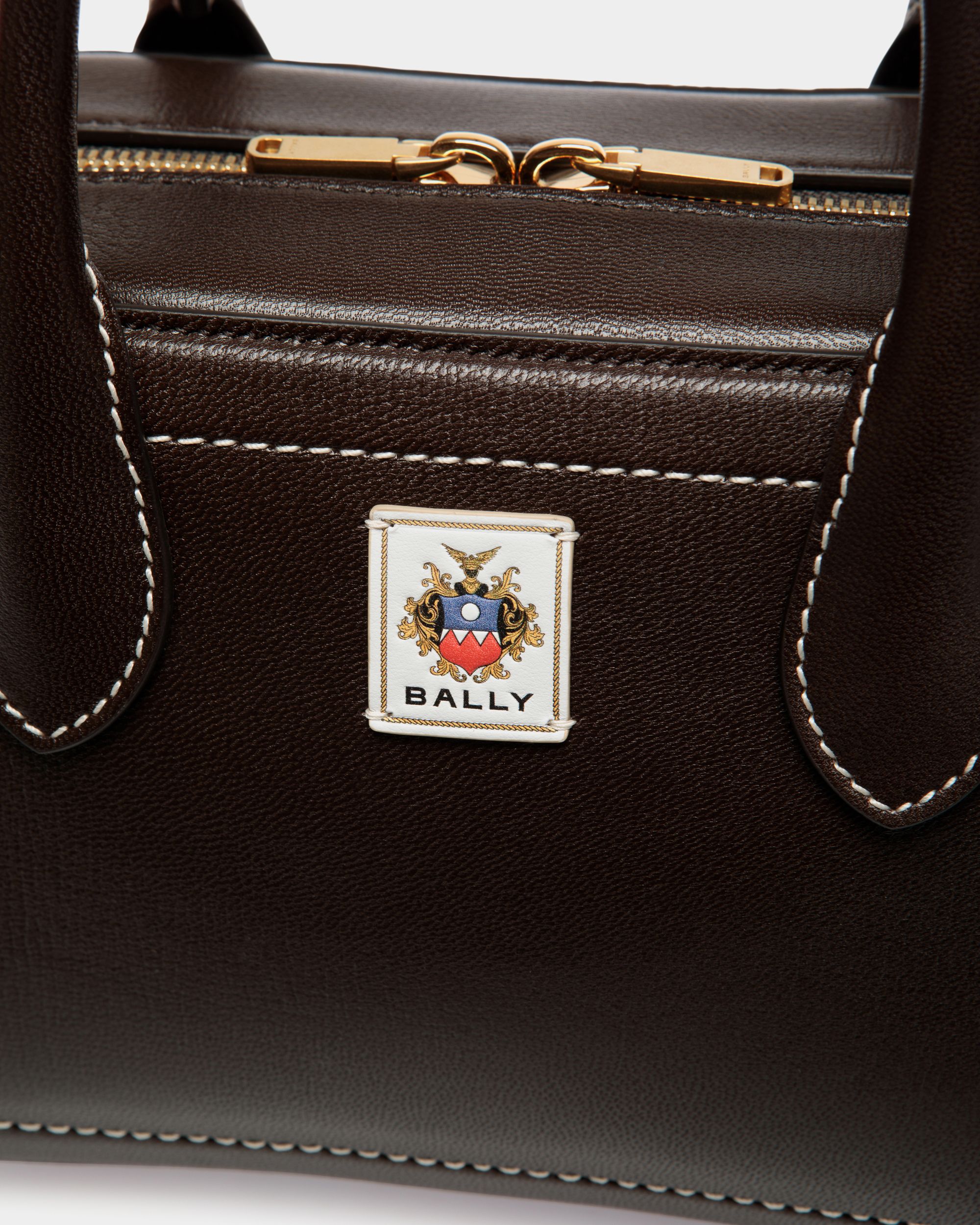 Unda トップハンドルバッグ エバノブラウン グレインレザー - 女性 - Bally - 06