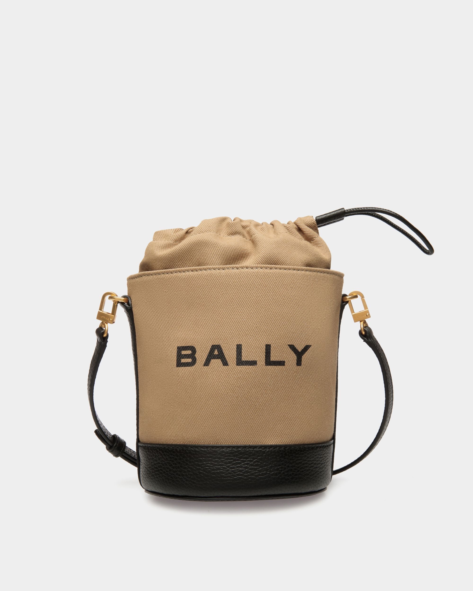 Bar ミニ バケットバッグ サンドベージュ キャンバス＆ブラウン レザー - 女性 - Bally - 01