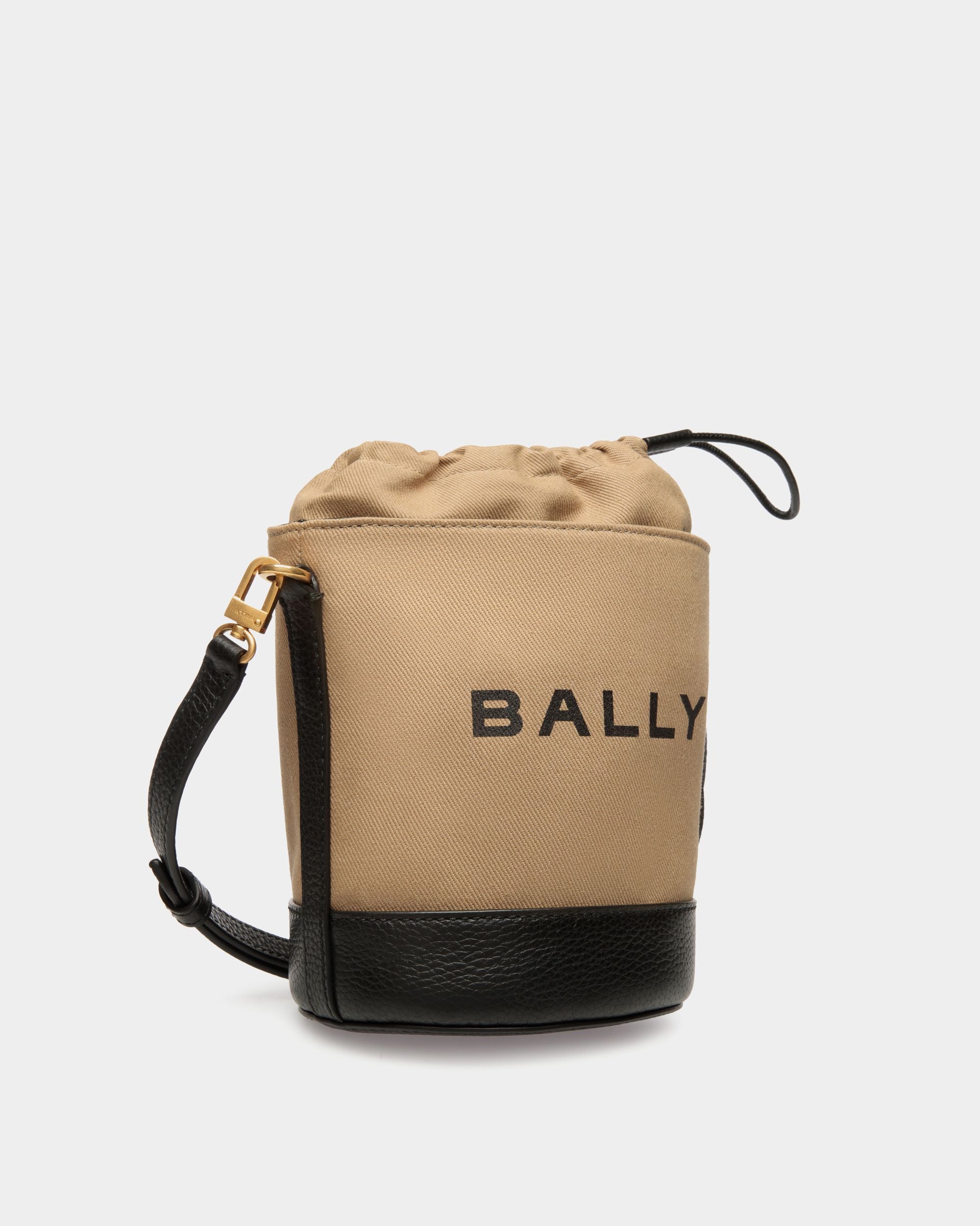 Bar ミニ バケットバッグ サンドベージュ キャンバス＆ブラウン レザー - 女性 - Bally - 03