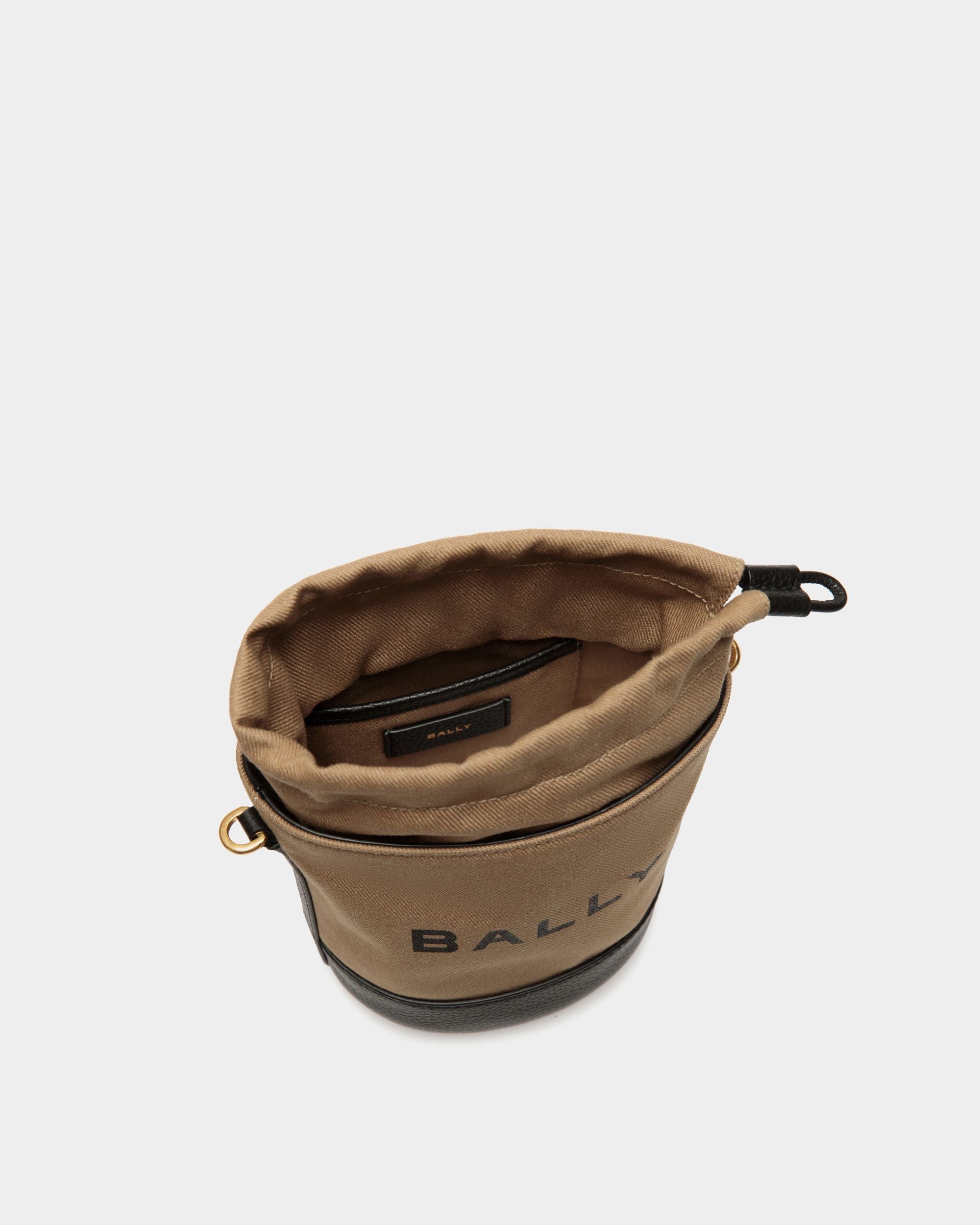 Bar ミニ バケットバッグ サンドベージュ キャンバス＆ブラウン レザー - 女性 - Bally - 04