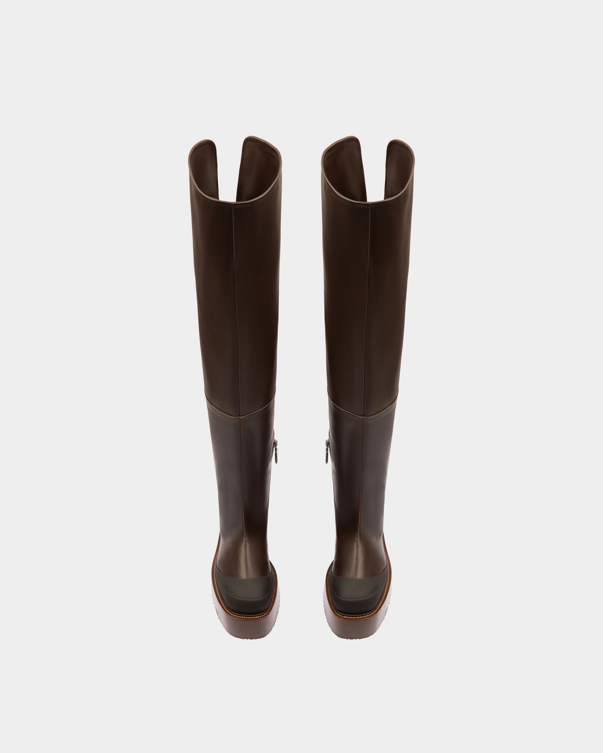 Irenne エボニーブラウン レザー ロングブーツ - 女性 - Bally - 02