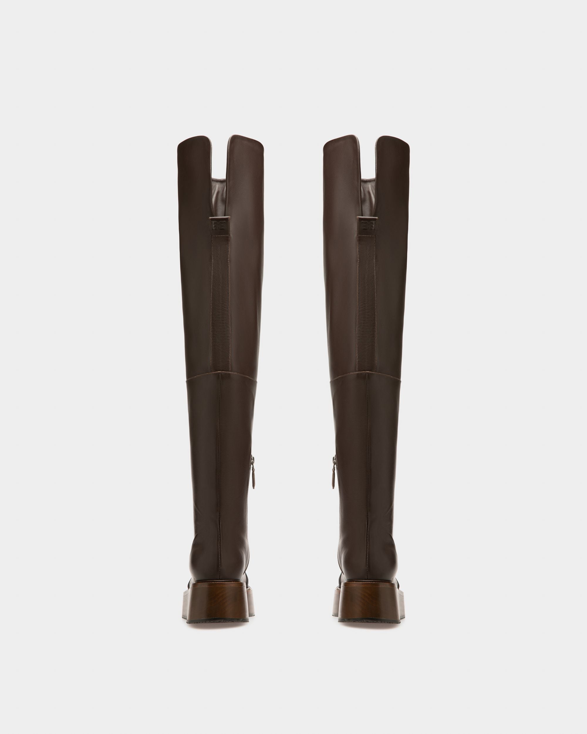 Irenne エボニーブラウン レザー ロングブーツ - 女性 - Bally - 04