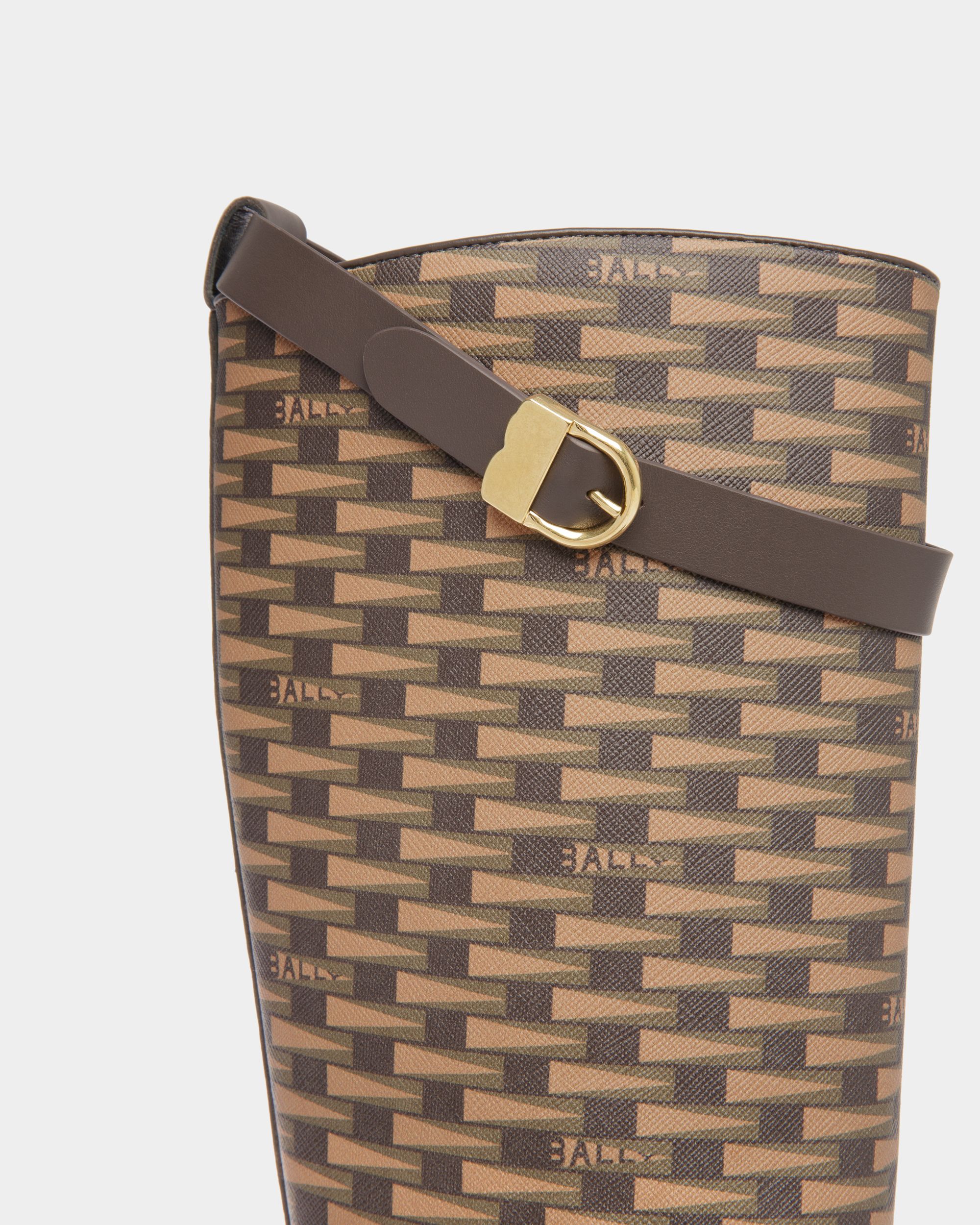 Frei ロングブーツ ブラウン レザー＆コットンブレンド - 女性 - Bally - 05