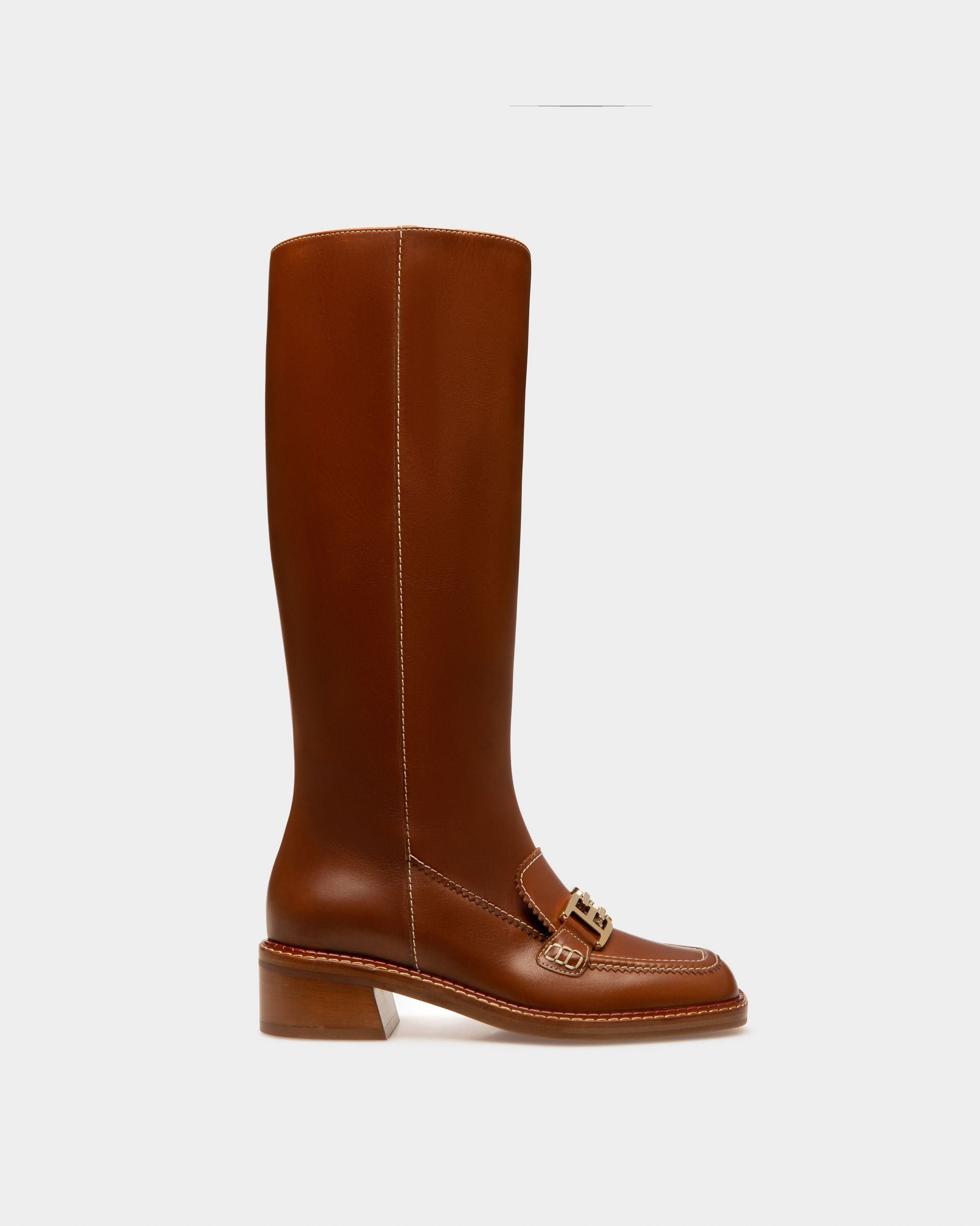 Ebele ブラウン レザー ロングブーツ - 女性 - Bally - 01
