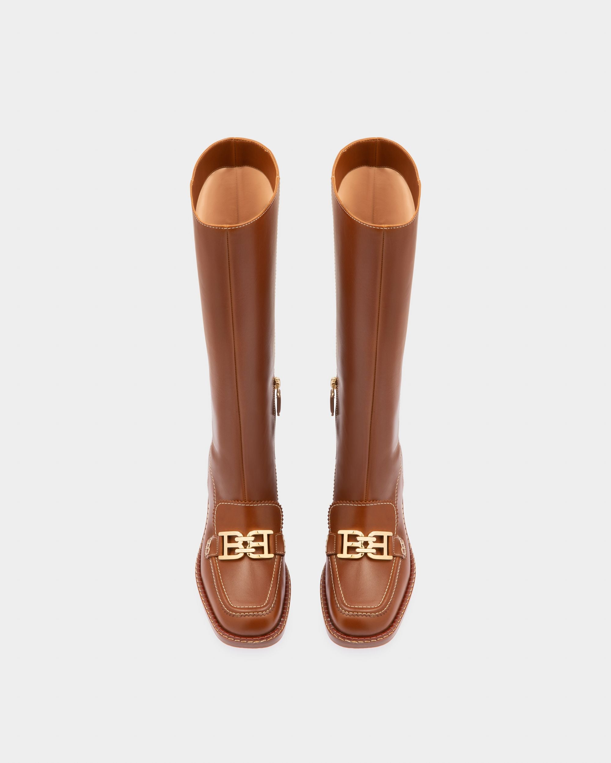 Ebele ブラウン レザー ロングブーツ - 女性 - Bally - 03