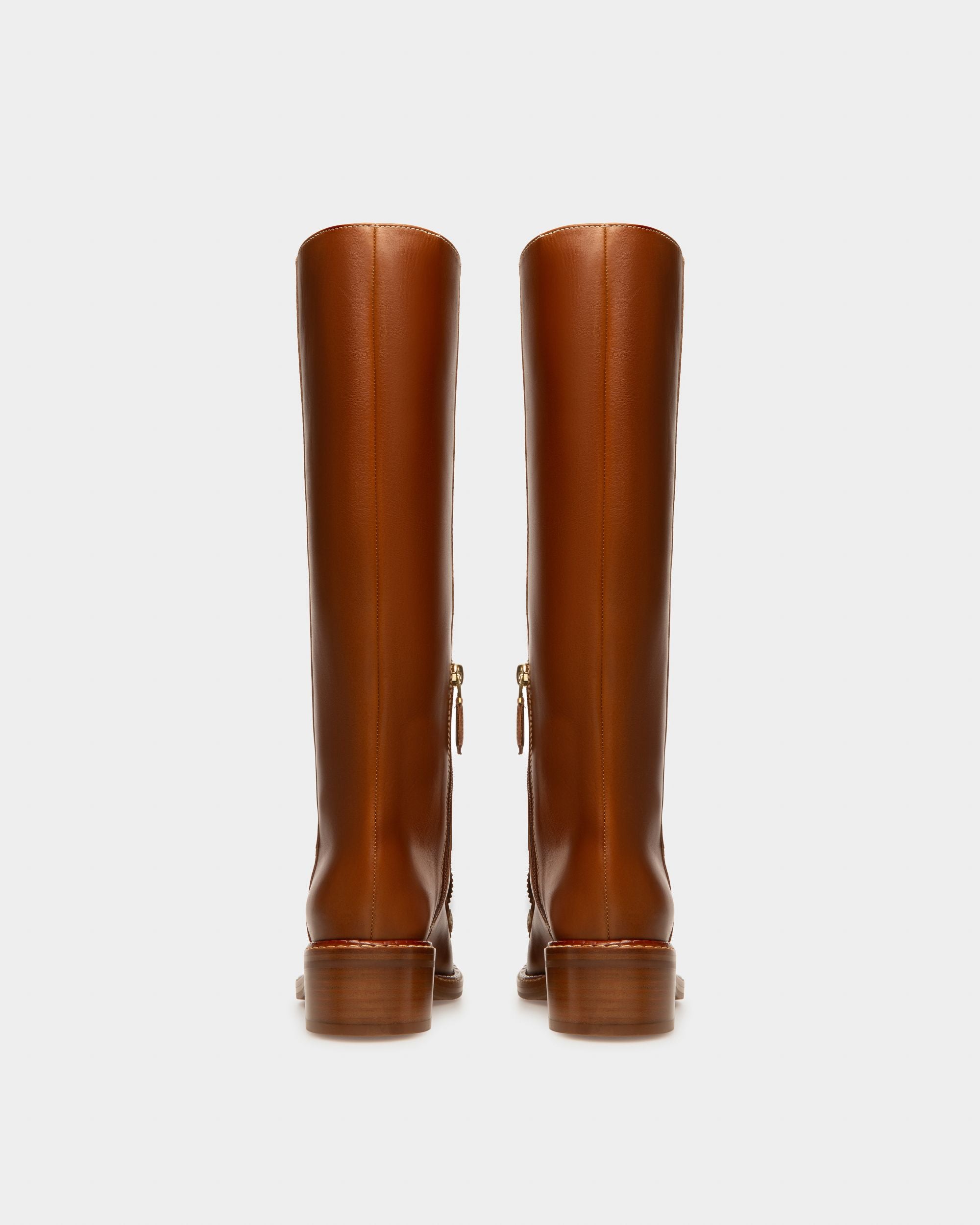 Ebele ブラウン レザー ロングブーツ - 女性 - Bally - 05