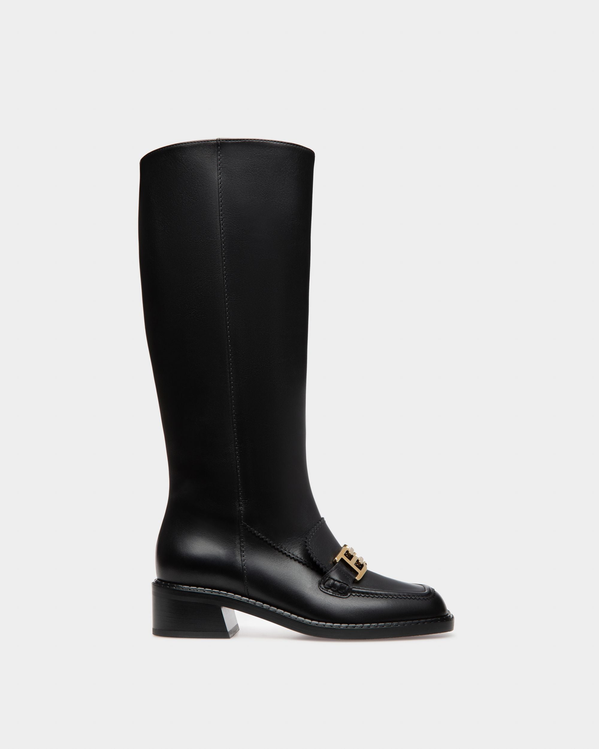 Ebele ブラック レザー ロングブーツ - 女性 - Bally - 01