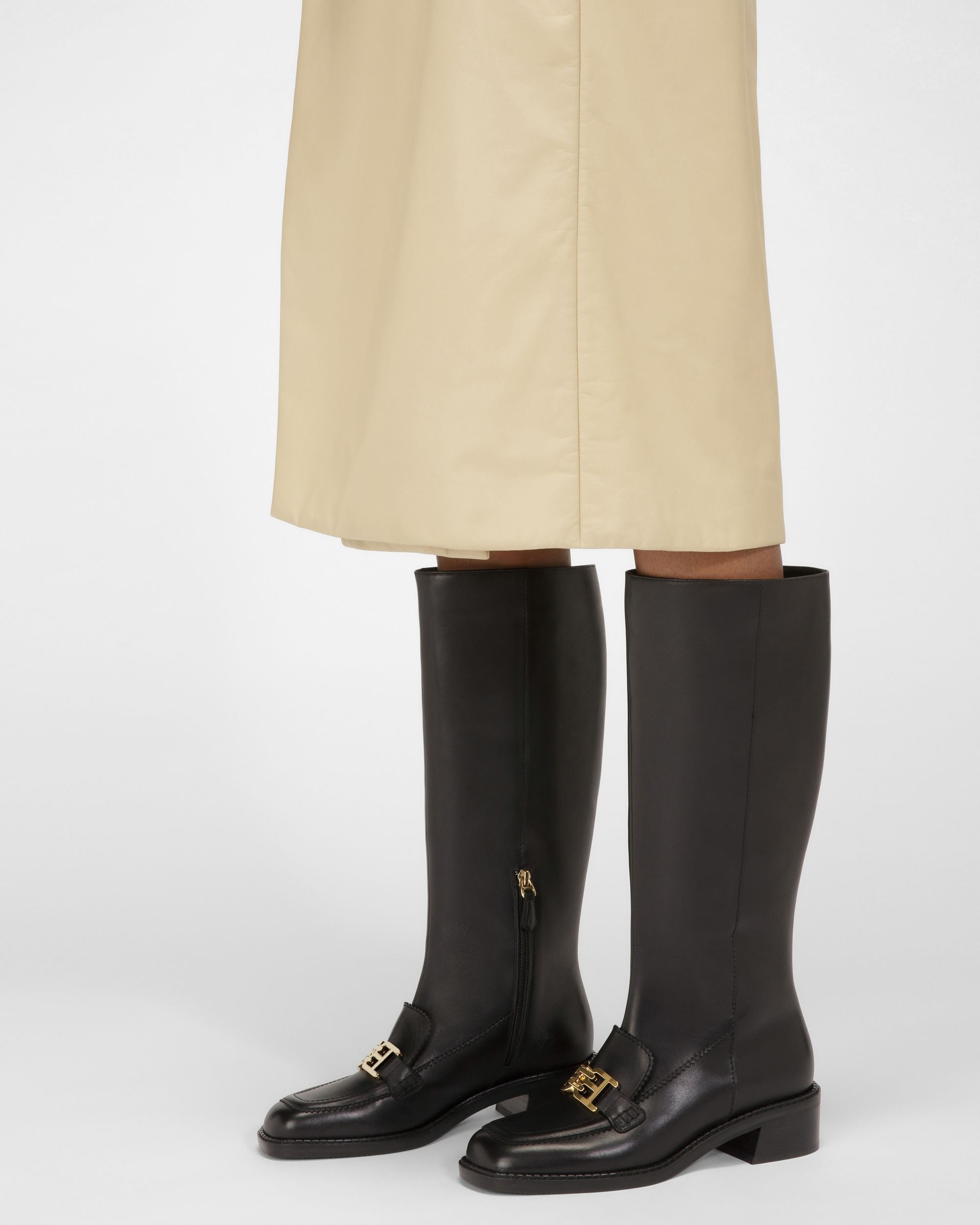 Ebele ブラック レザー ロングブーツ - 女性 - Bally - 06