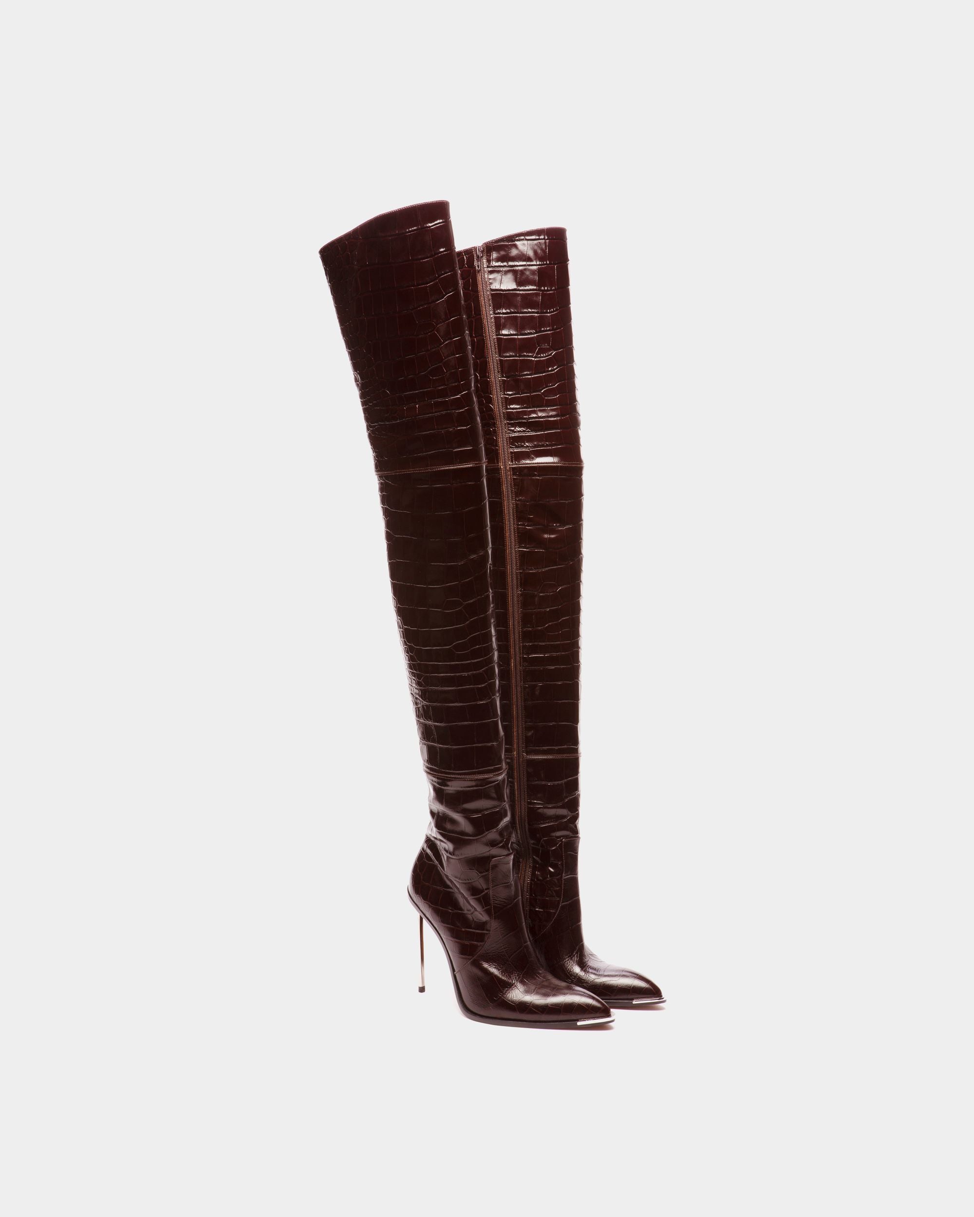Hedy ロングブーツ バーガンディ レザー - 女性 - Bally - 03