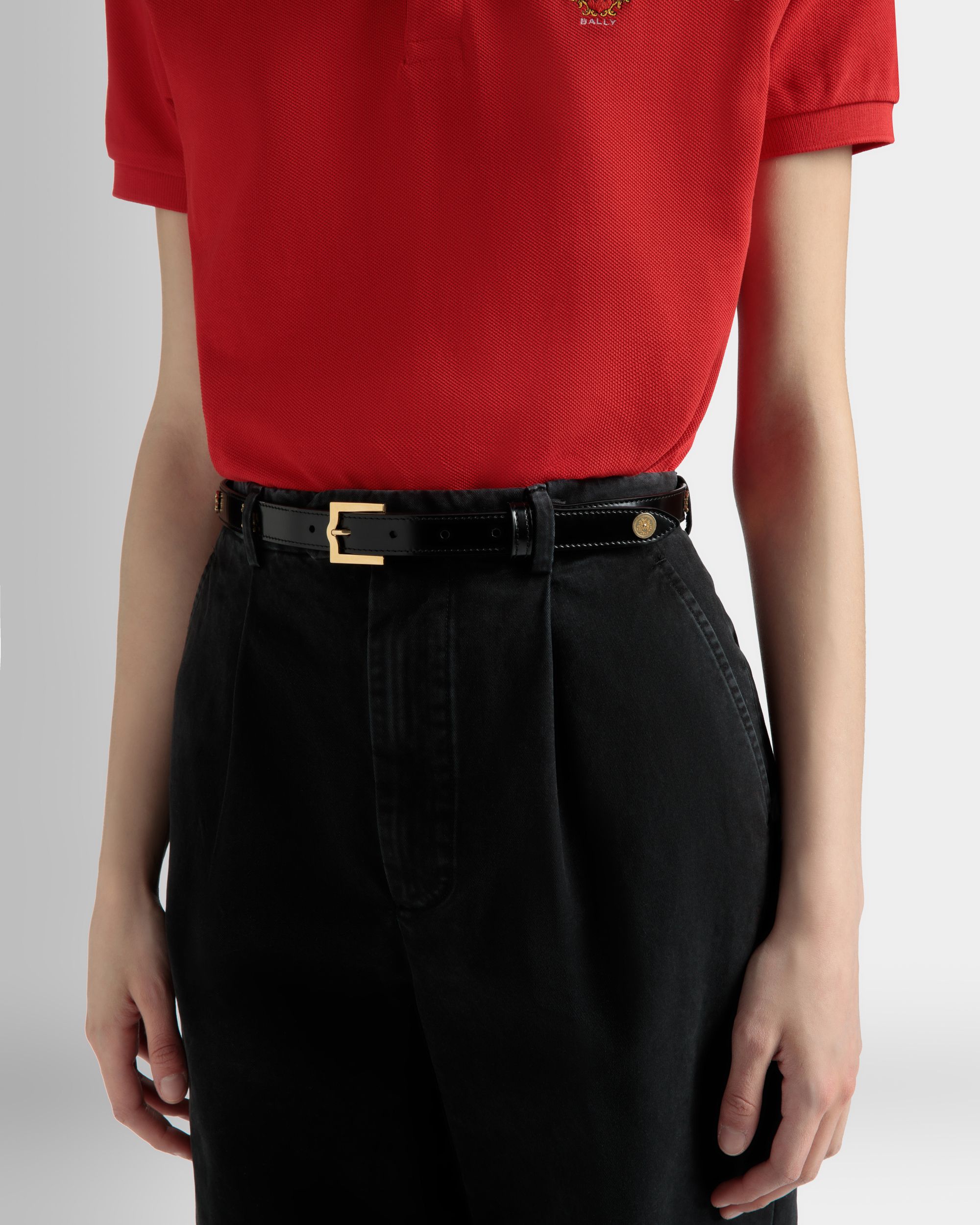 Emblem 105cm ベルト ブラック ブラッシュドレザー - 女性 - Bally - 03