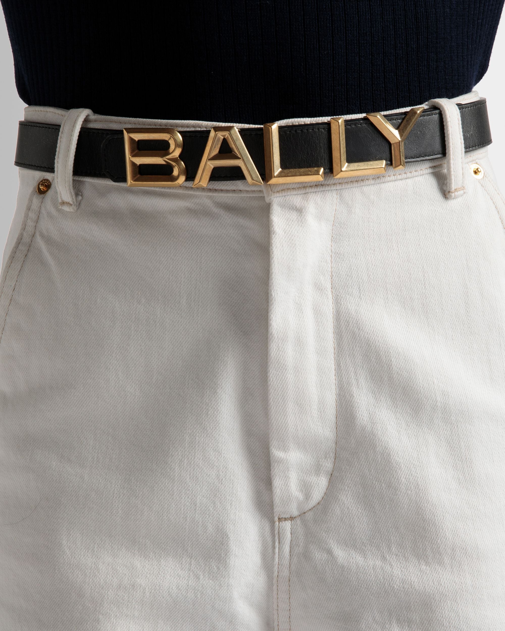 ロゴマニア ブラックレザー 25mm リバーシブルベルト - 女性 - Bally - 03