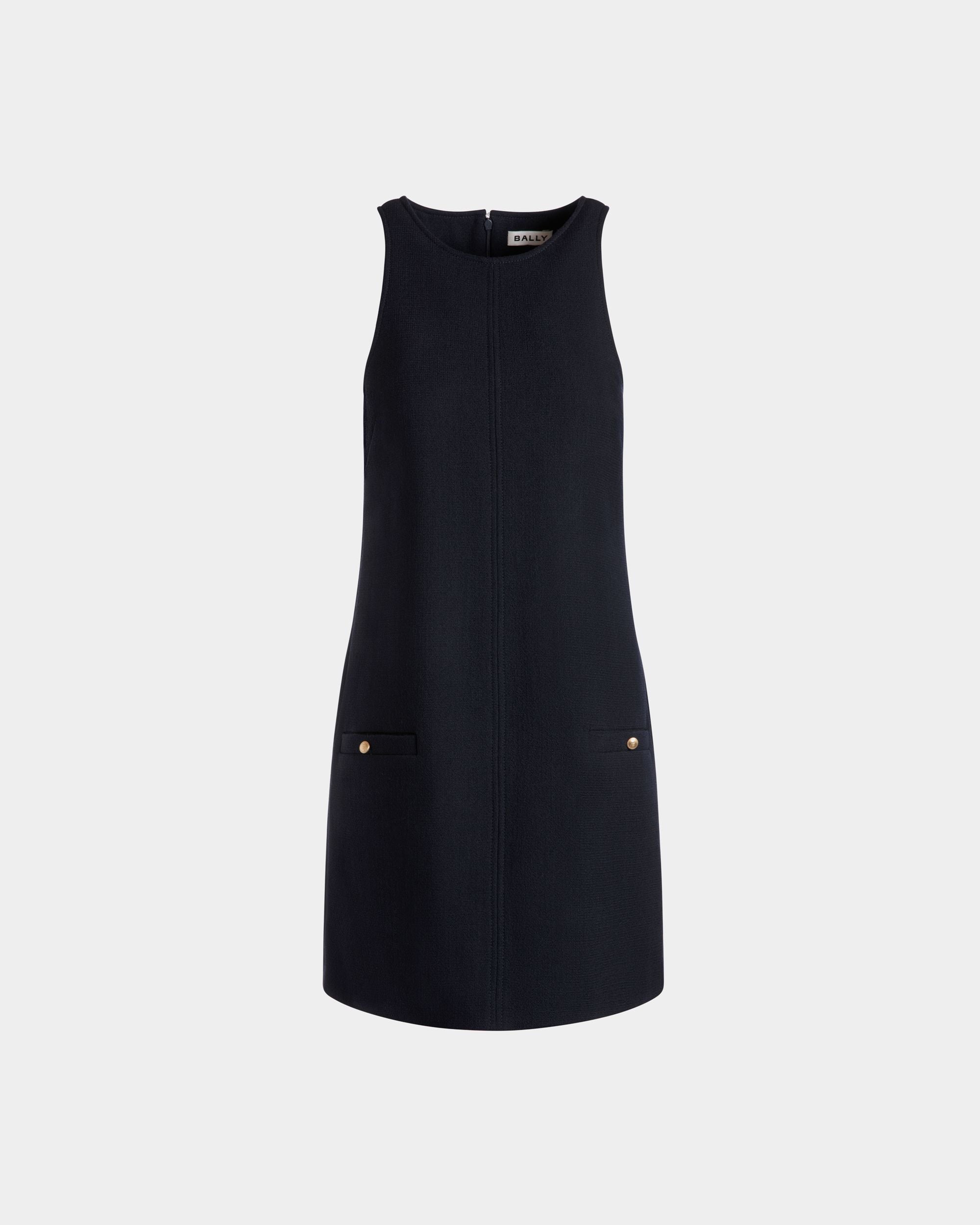 Aライン ミニドレス Navy Blue ウール - 女性 - Bally - 01