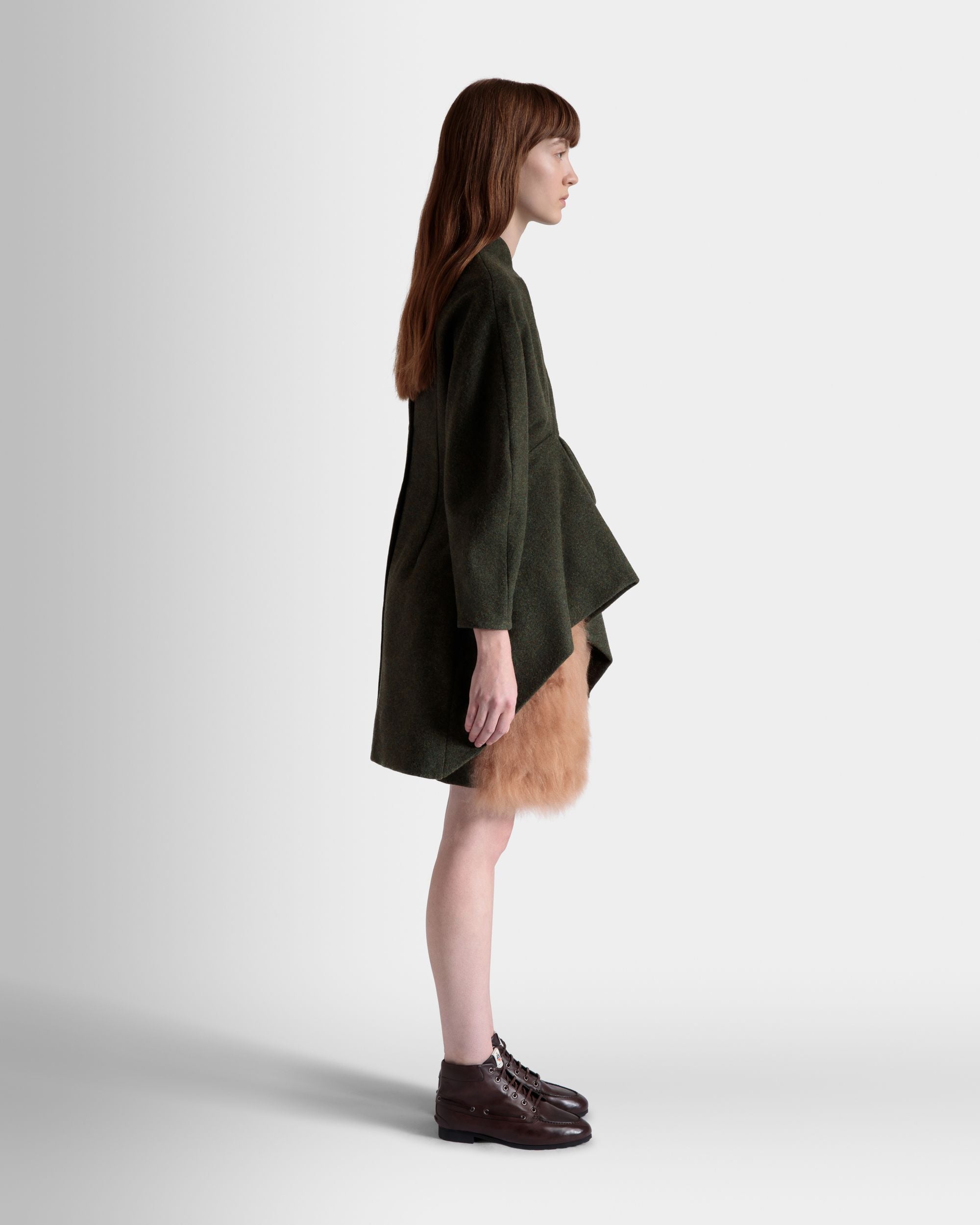 アシンメトリー ドレス ダークグリーン ウール - 女性 - Bally - 05