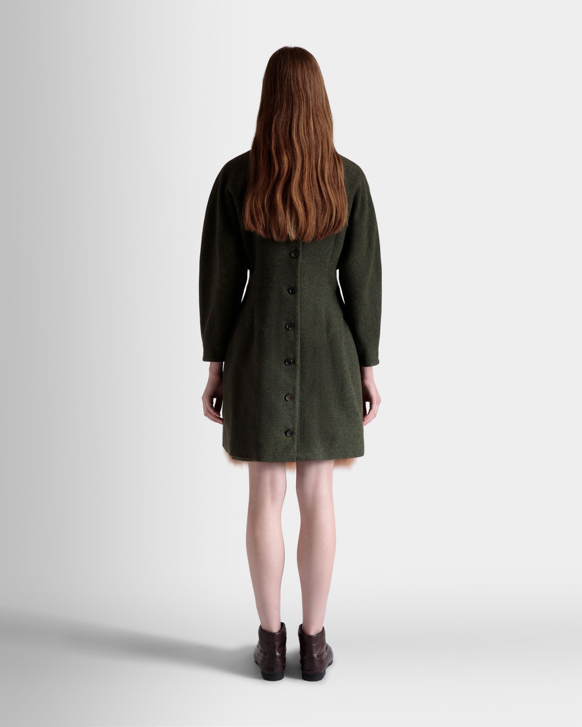 アシンメトリー ドレス ダークグリーン ウール - 女性 - Bally - 06
