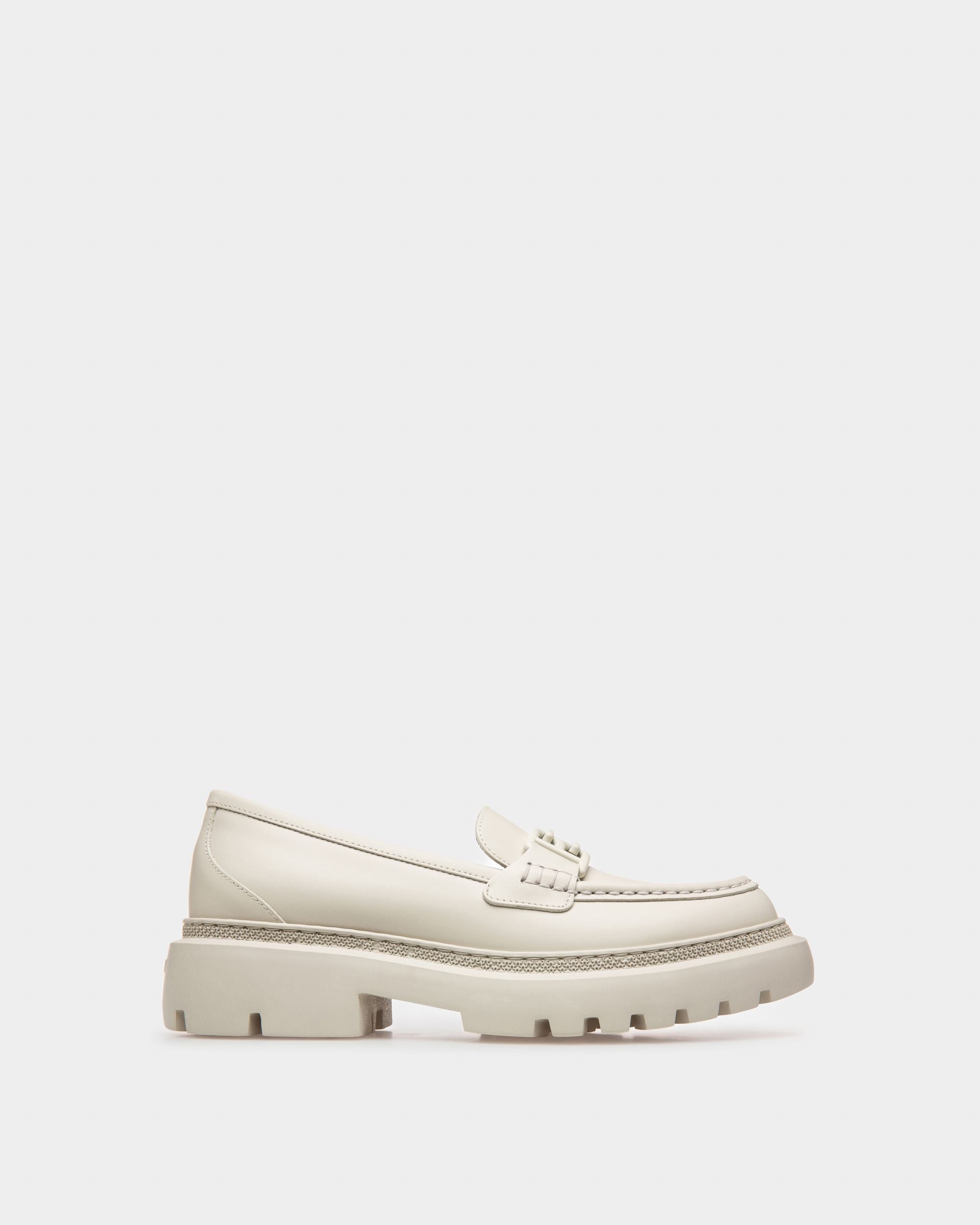 Gioia Flat ダスティホワイト レザー モカシン - 女性 - Bally - 01