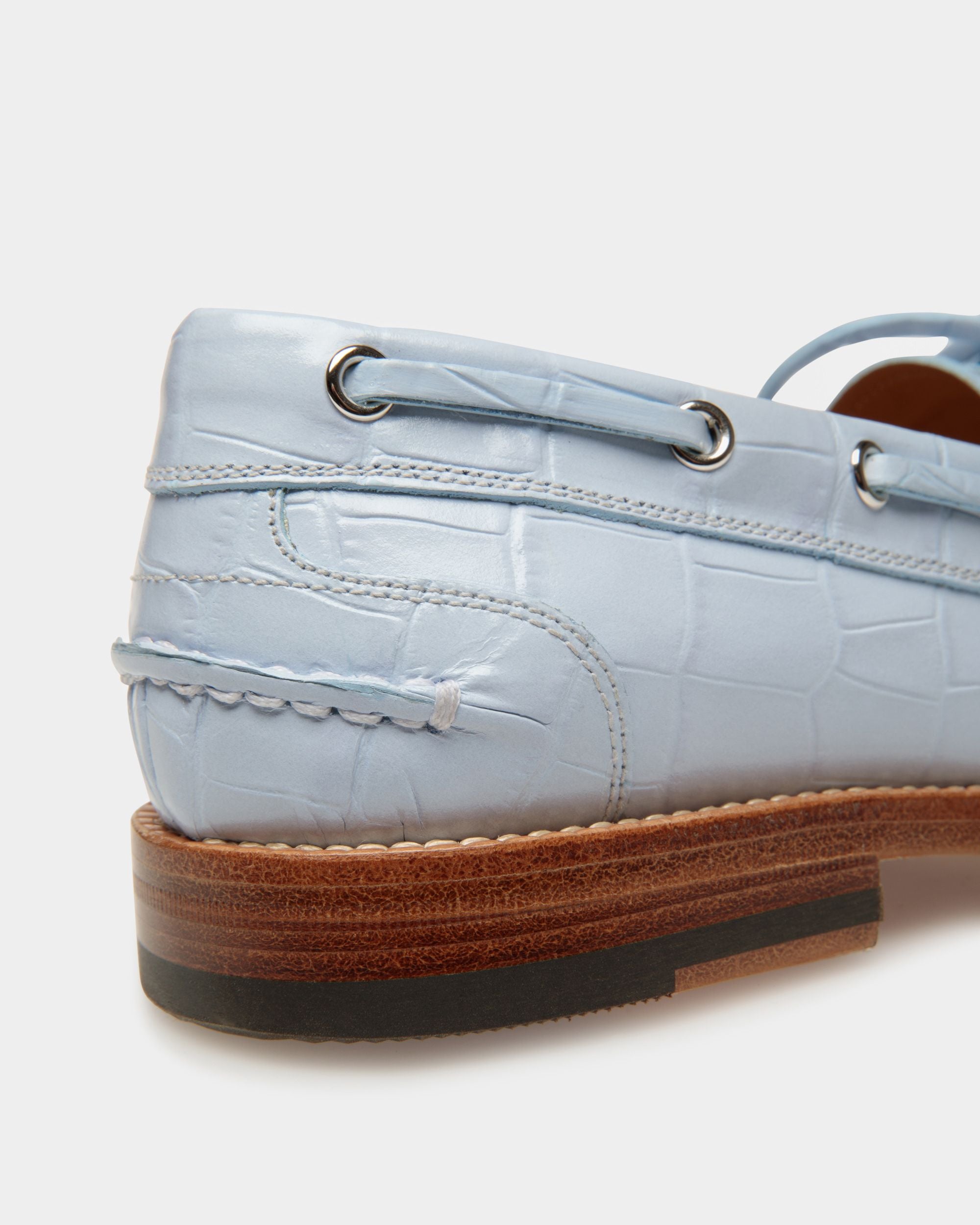 Rome モカシン ライトブルー レザー - 女性 - Bally - 04