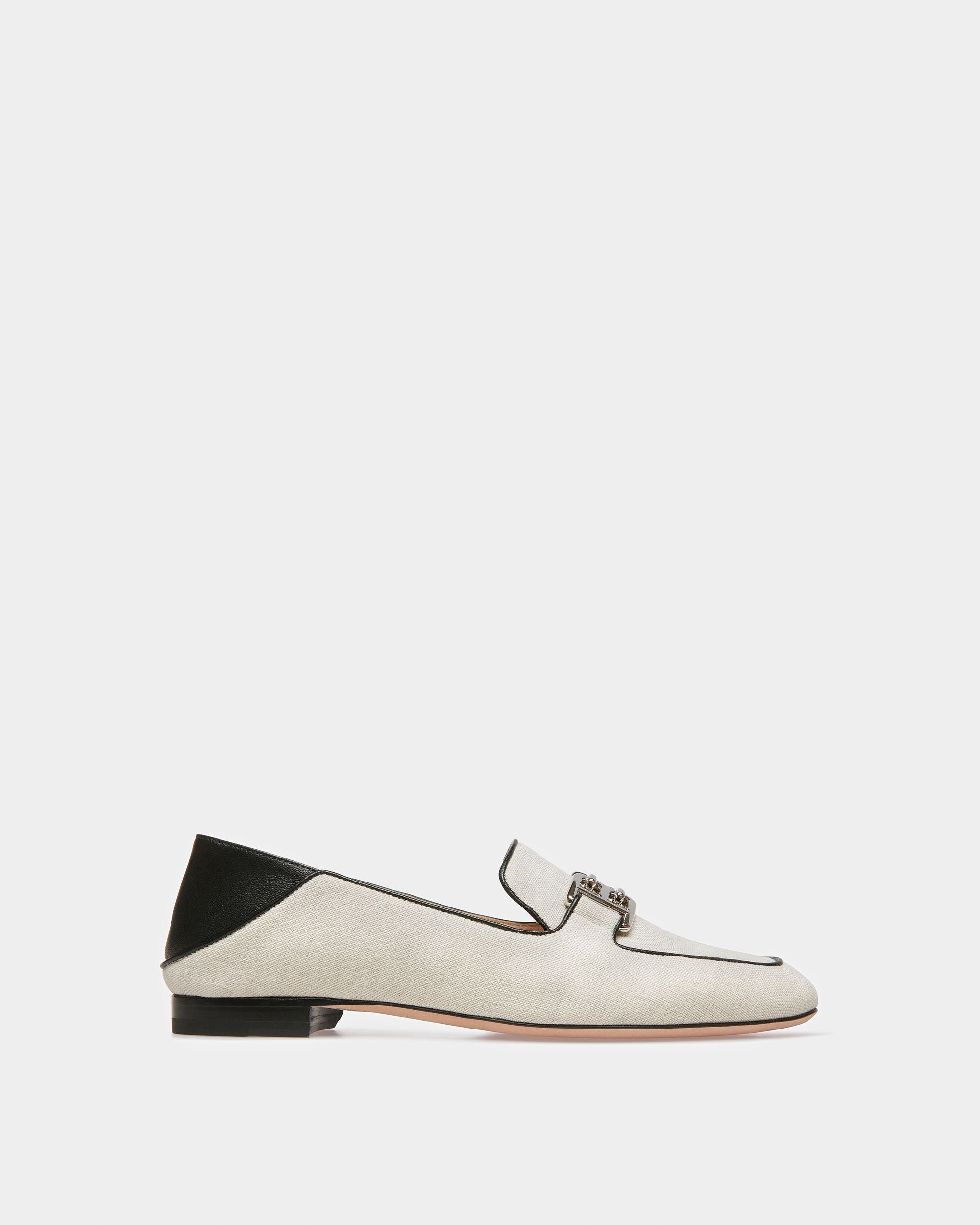 Ellah ナチュラル＆ブラック キャンバス＆レザー フラットシューズ - 女性 - Bally - 01