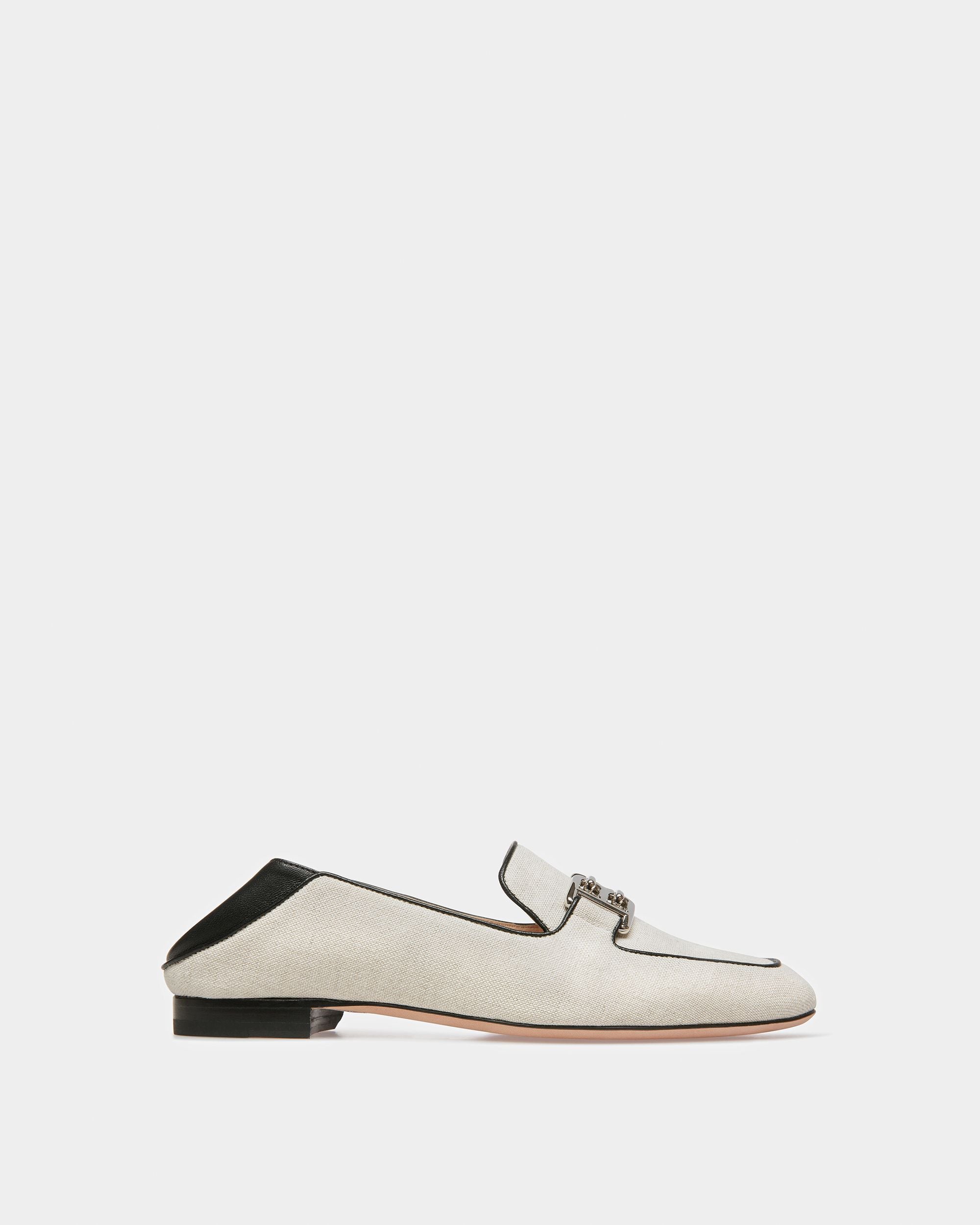 Ellah ナチュラル＆ブラック キャンバス＆レザー フラットシューズ - 女性 - Bally - 05