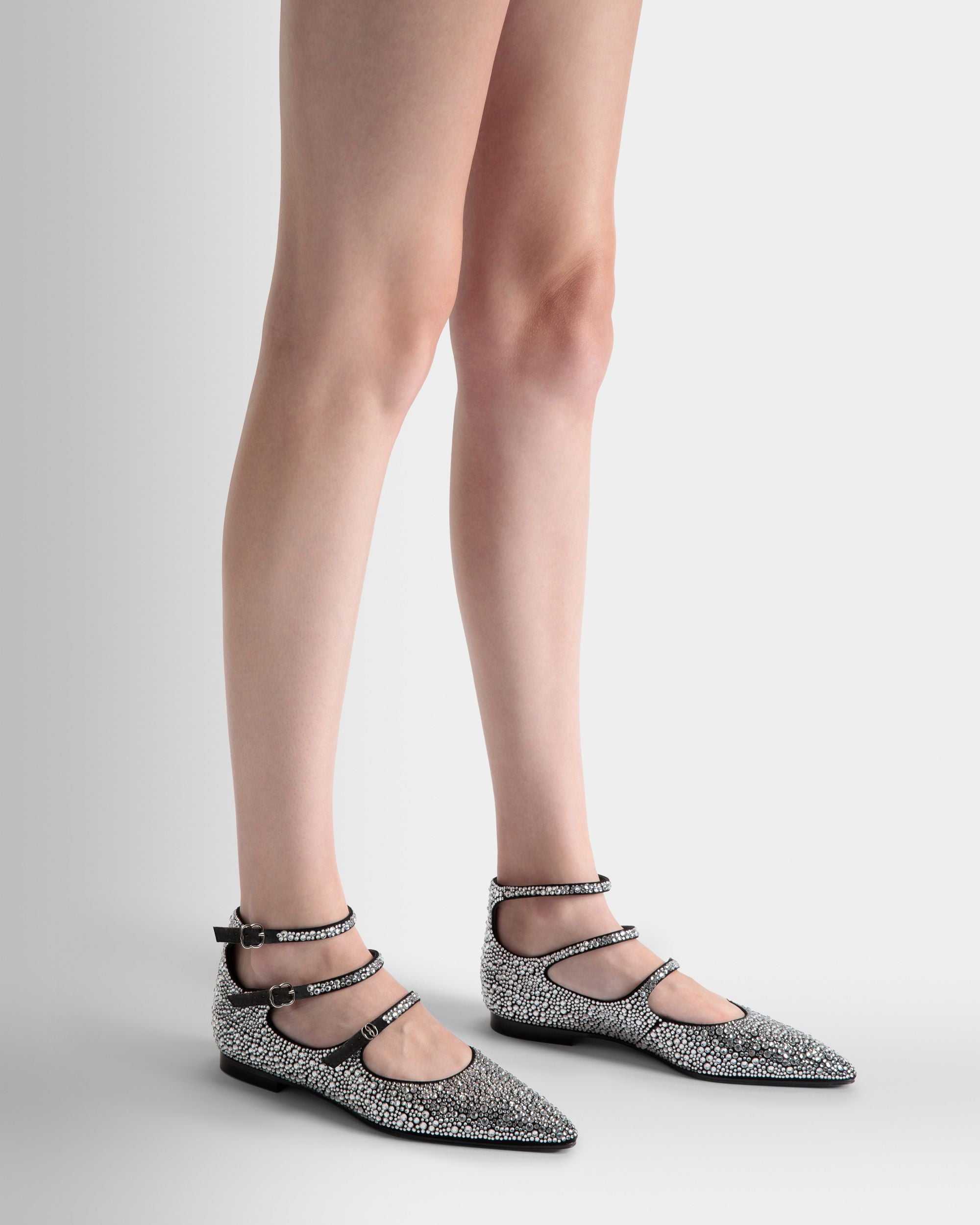 Marilou フラットパンプス ブラック レザー＆クリスタル - 女性 - Bally - 02