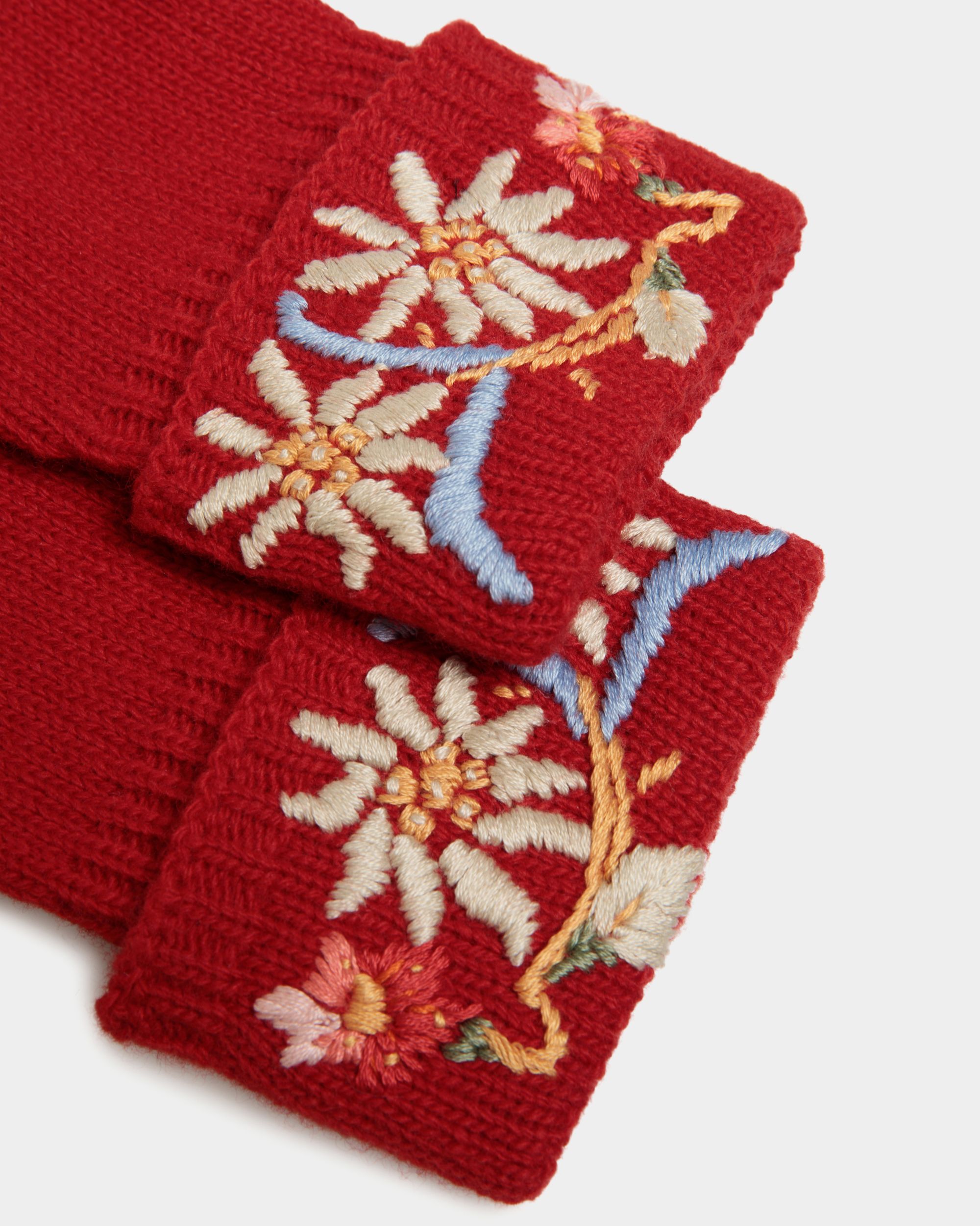 Winter Capsule グローブ アルパインフラワー レッド ウール - 女性 - Bally - 02