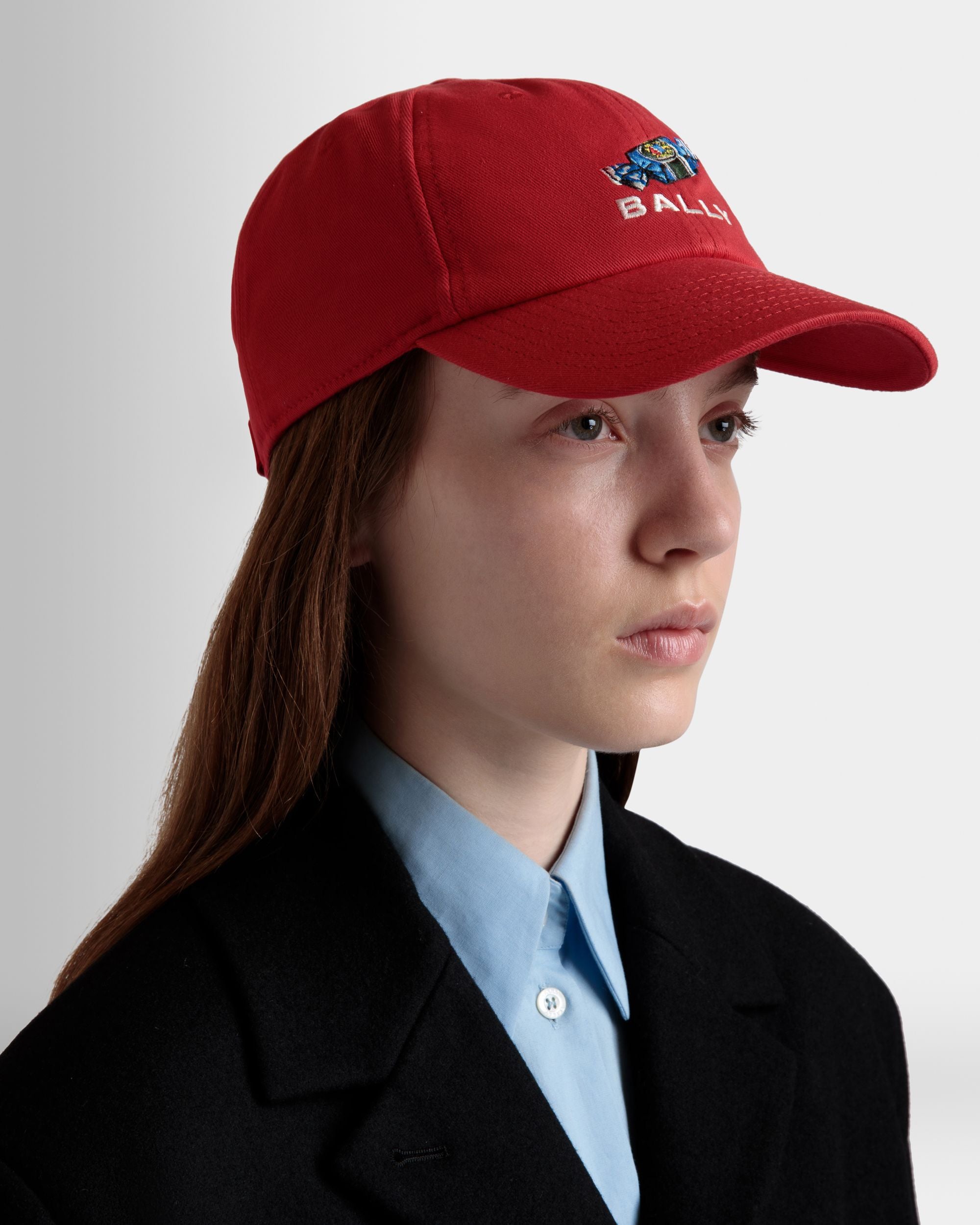 ベースボールキャップ チョコ＆キャンディディテール レッド コットン - 女性 - Bally - 02