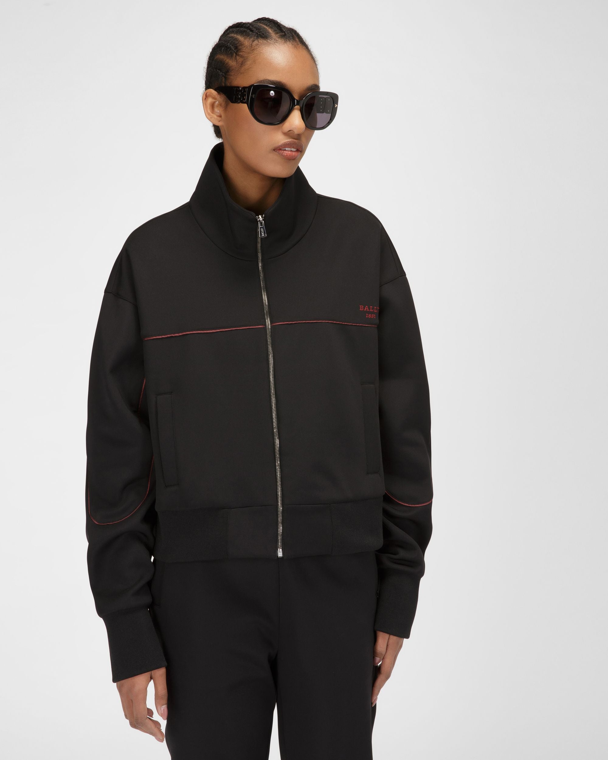 ブラック ポリエステルミックス スウェットシャツ - 女性 - Bally - 01