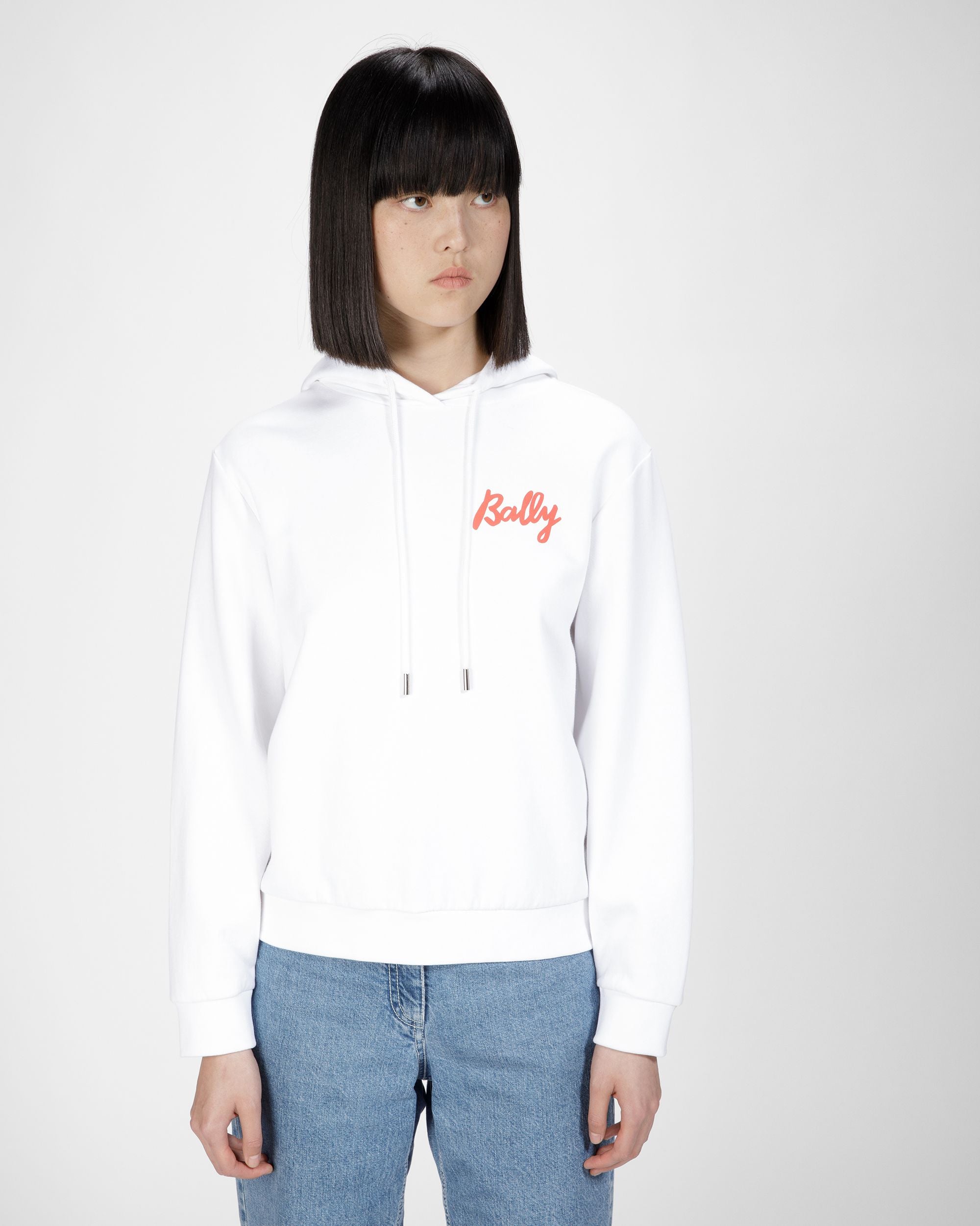 ホワイト＆オレンジ コットンブレンドフリース スウェットシャツ - 女性 - Bally - 03