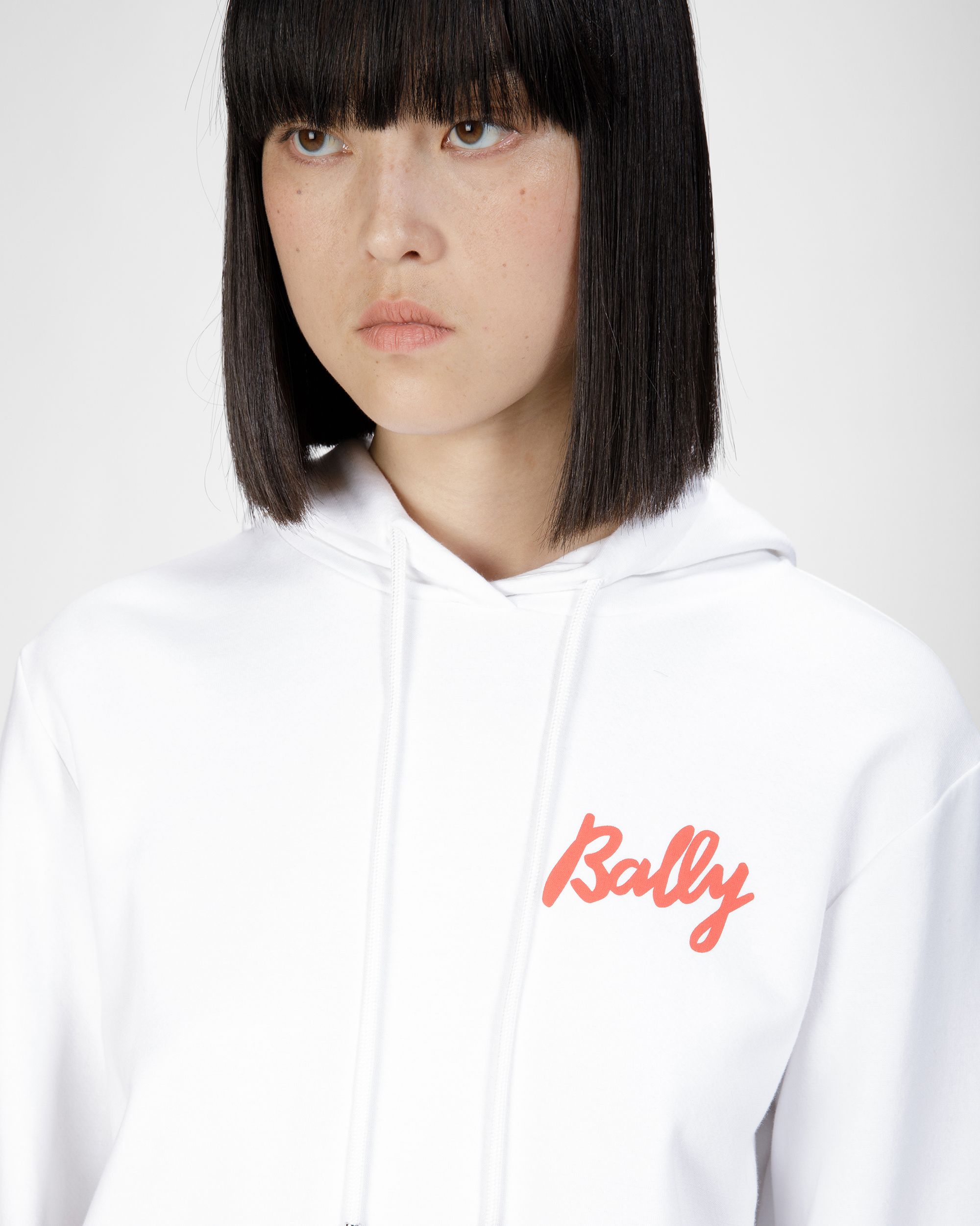 ホワイト＆オレンジ コットンブレンドフリース スウェットシャツ - 女性 - Bally - 04