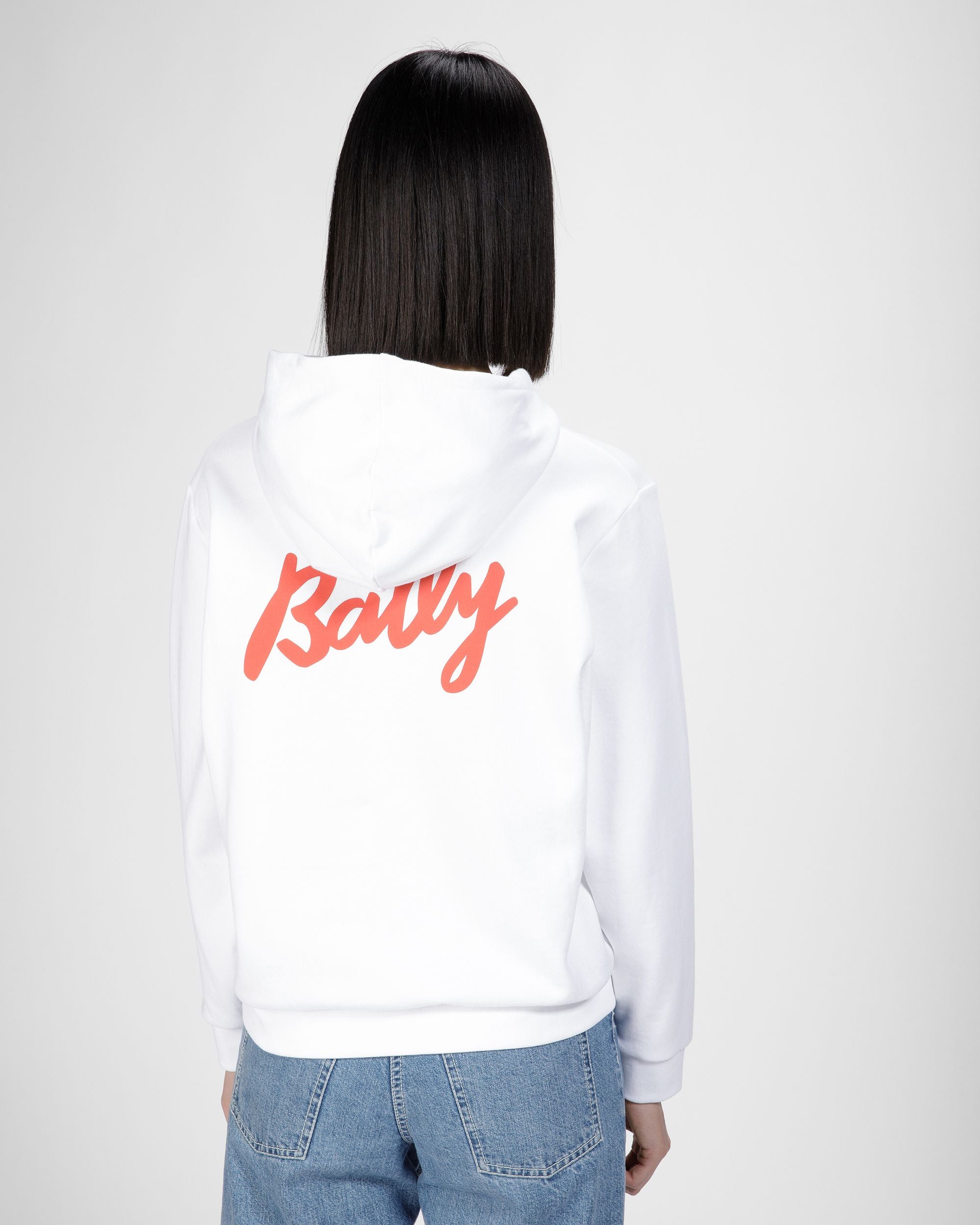 ホワイト＆オレンジ コットンブレンドフリース スウェットシャツ - 女性 - Bally - 05