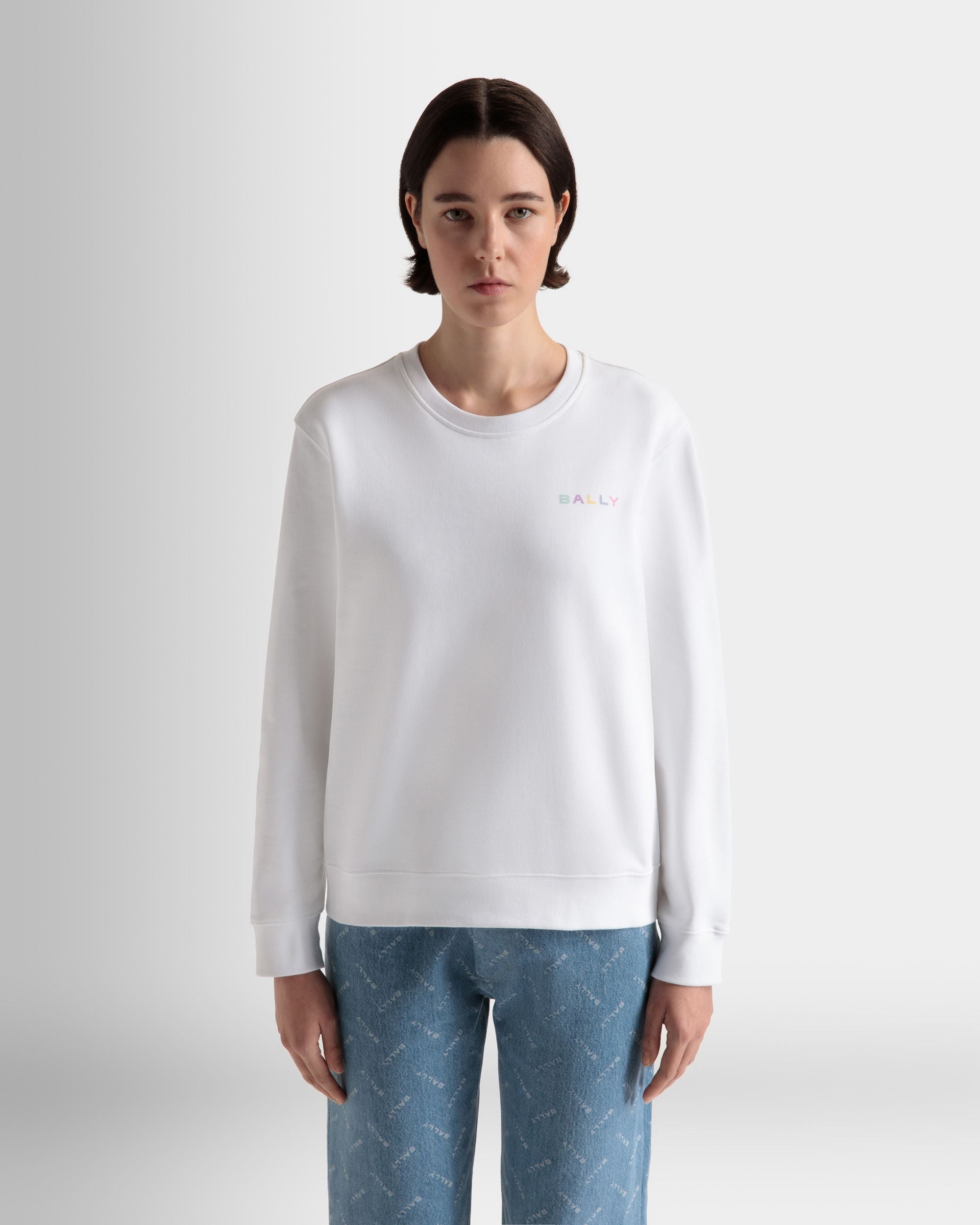 クルーネック スウェットシャツ ホワイト コットン - 女性 - Bally - 03