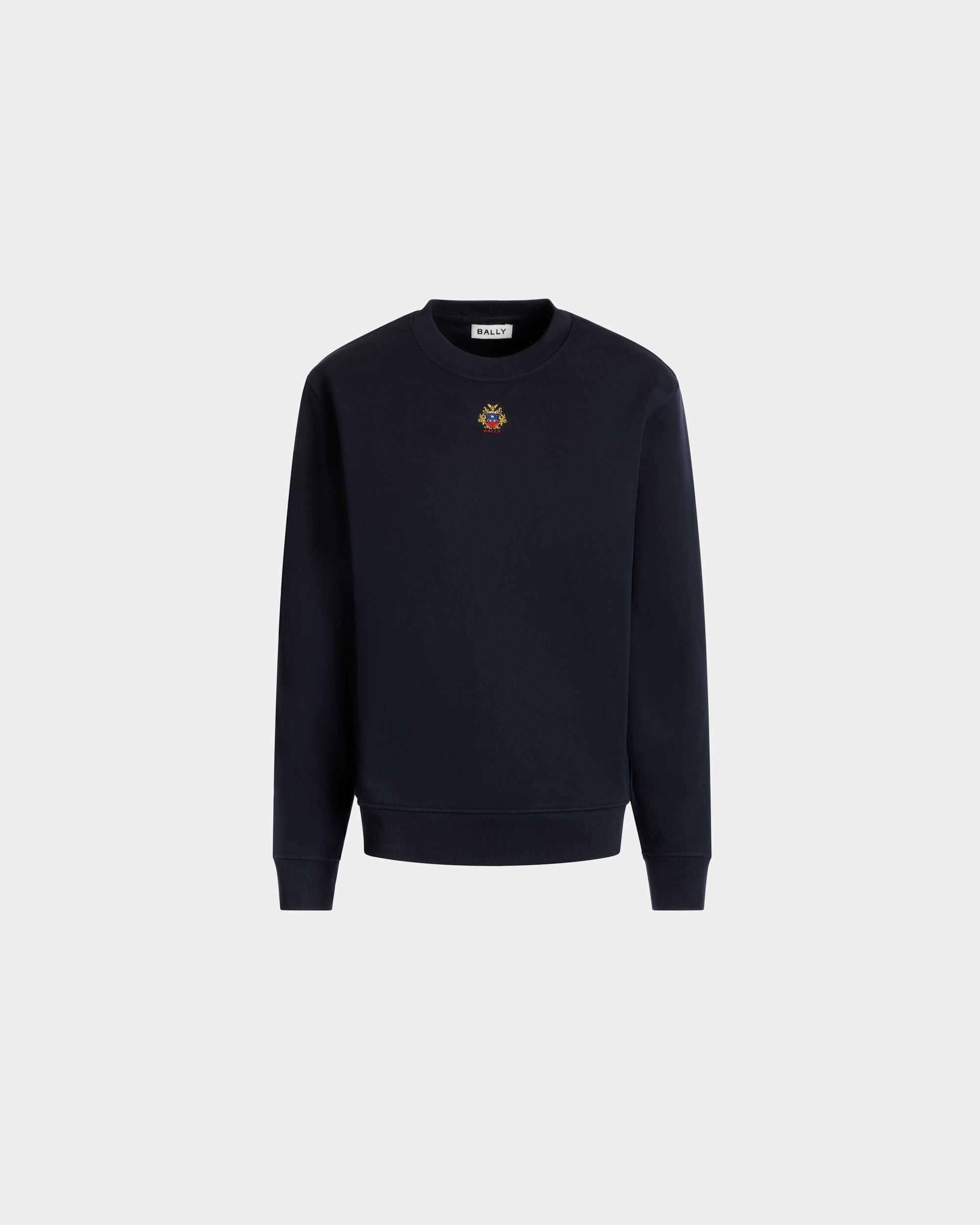 クルーネック スウェットシャツ Ballyクレストロゴ Navy Blue コットン - 女性 - Bally - 01