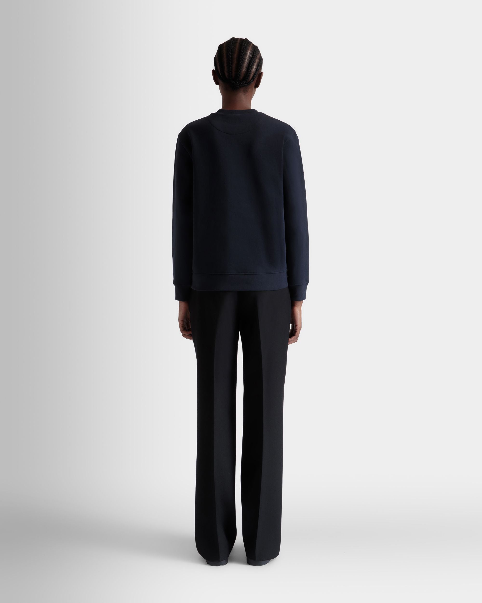 クルーネック スウェットシャツ Ballyクレストロゴ Navy Blue コットン - 女性 - Bally - 06