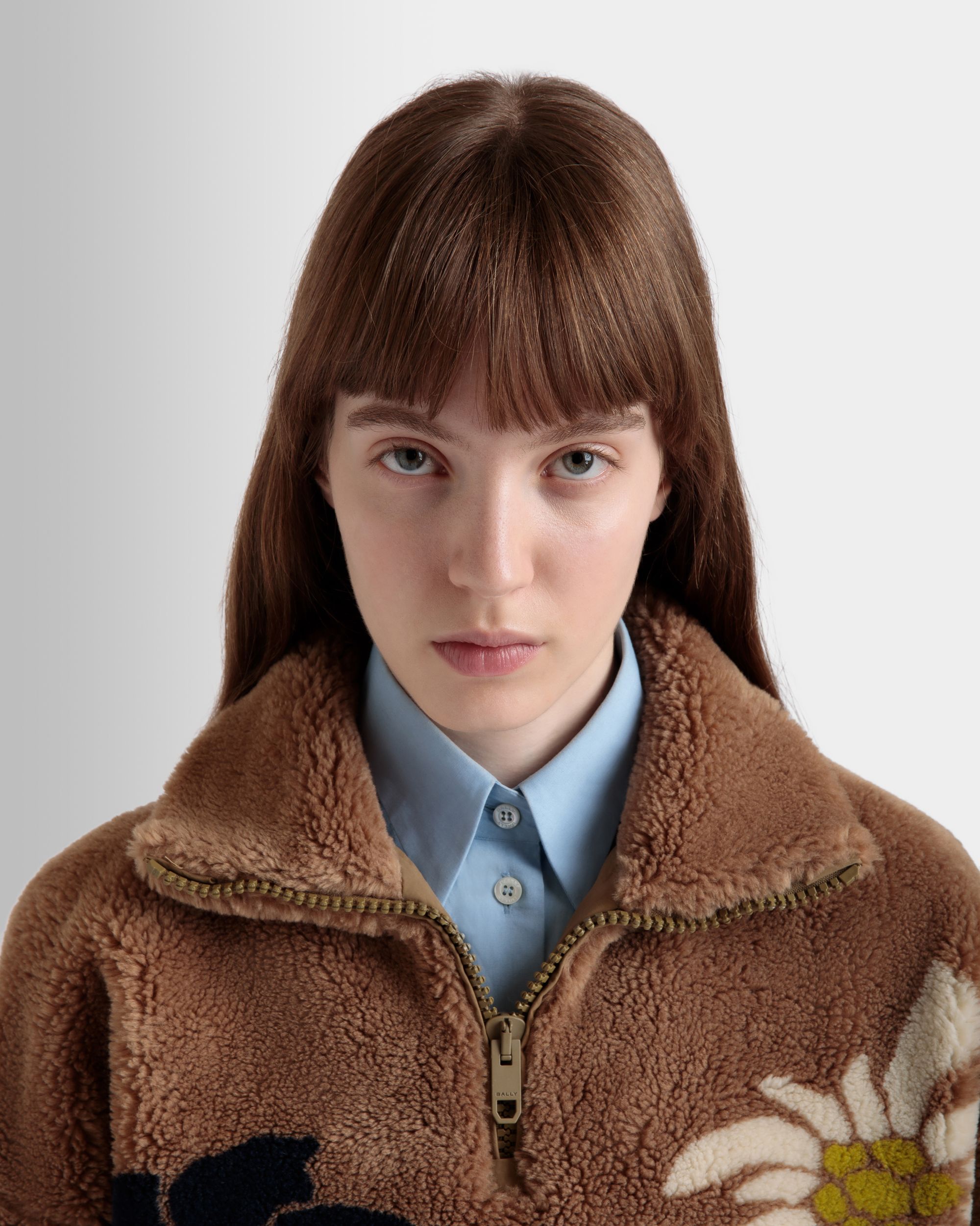 Winter Capsule ハーフジップ スウェットシャツ アルパインフラワー キャメル フリース - 女性 - Bally - 03