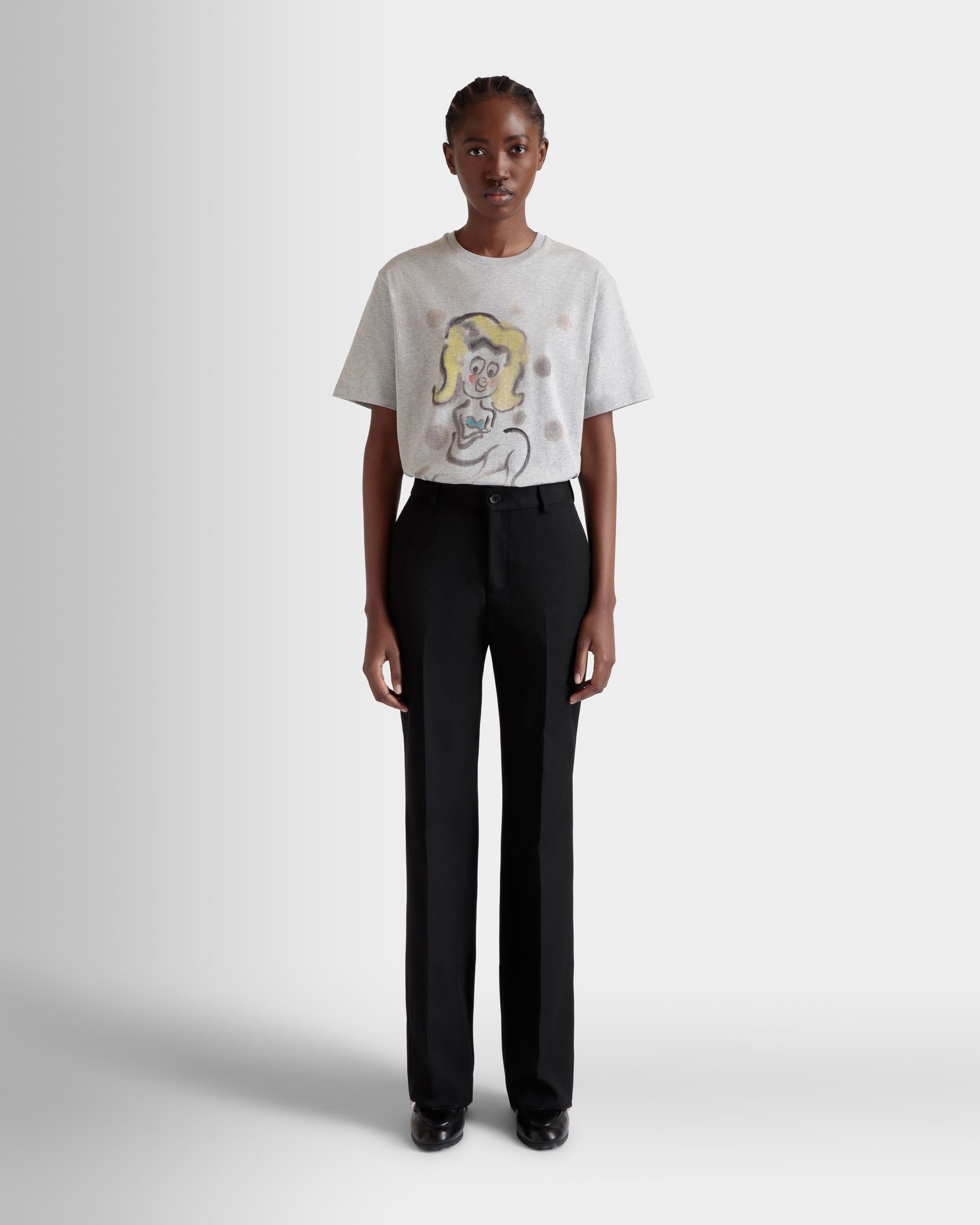 Tシャツ マーメイドプリント グレーメランジ コットン - 女性 - Bally - 02