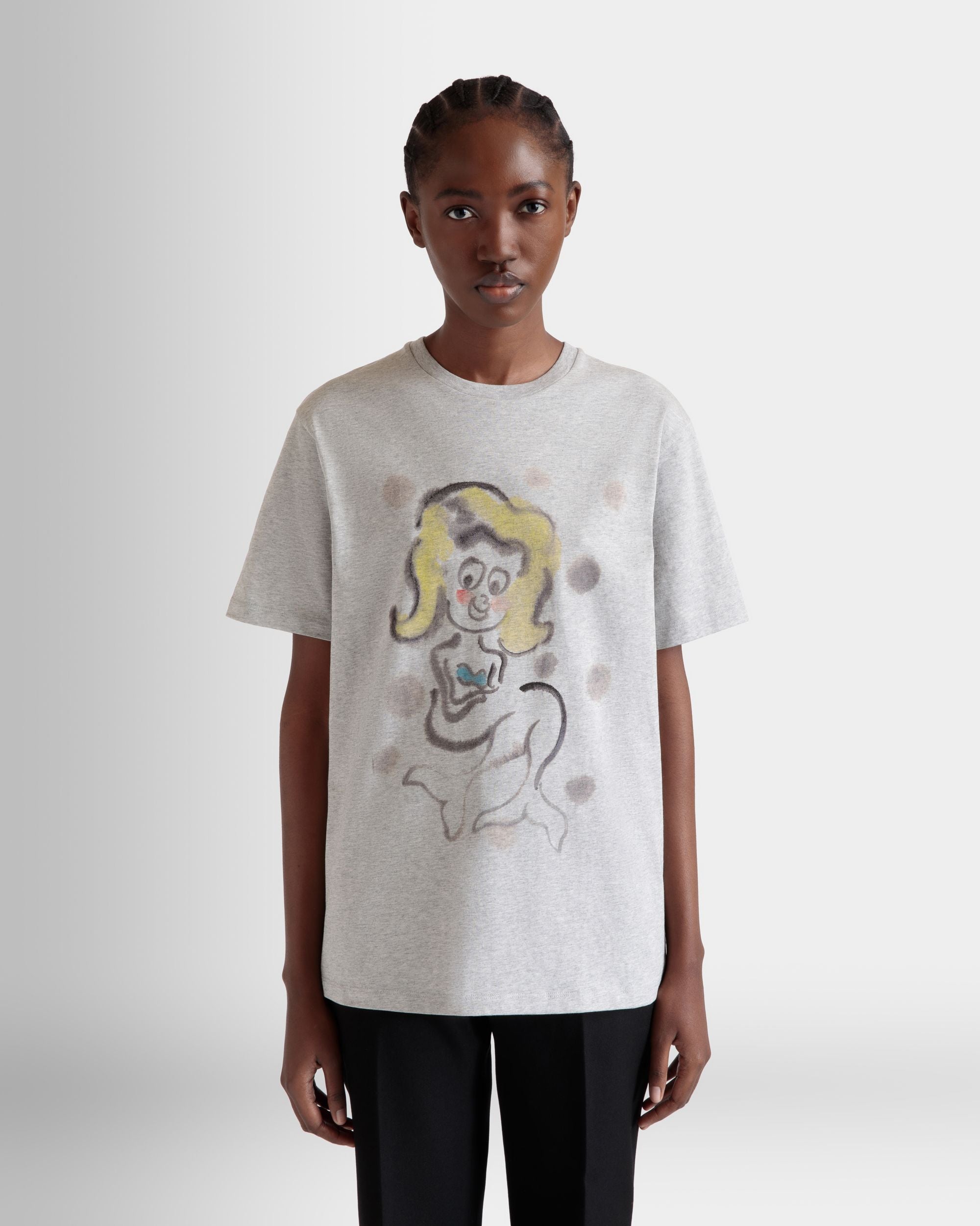 Tシャツ マーメイドプリント グレーメランジ コットン - 女性 - Bally - 03