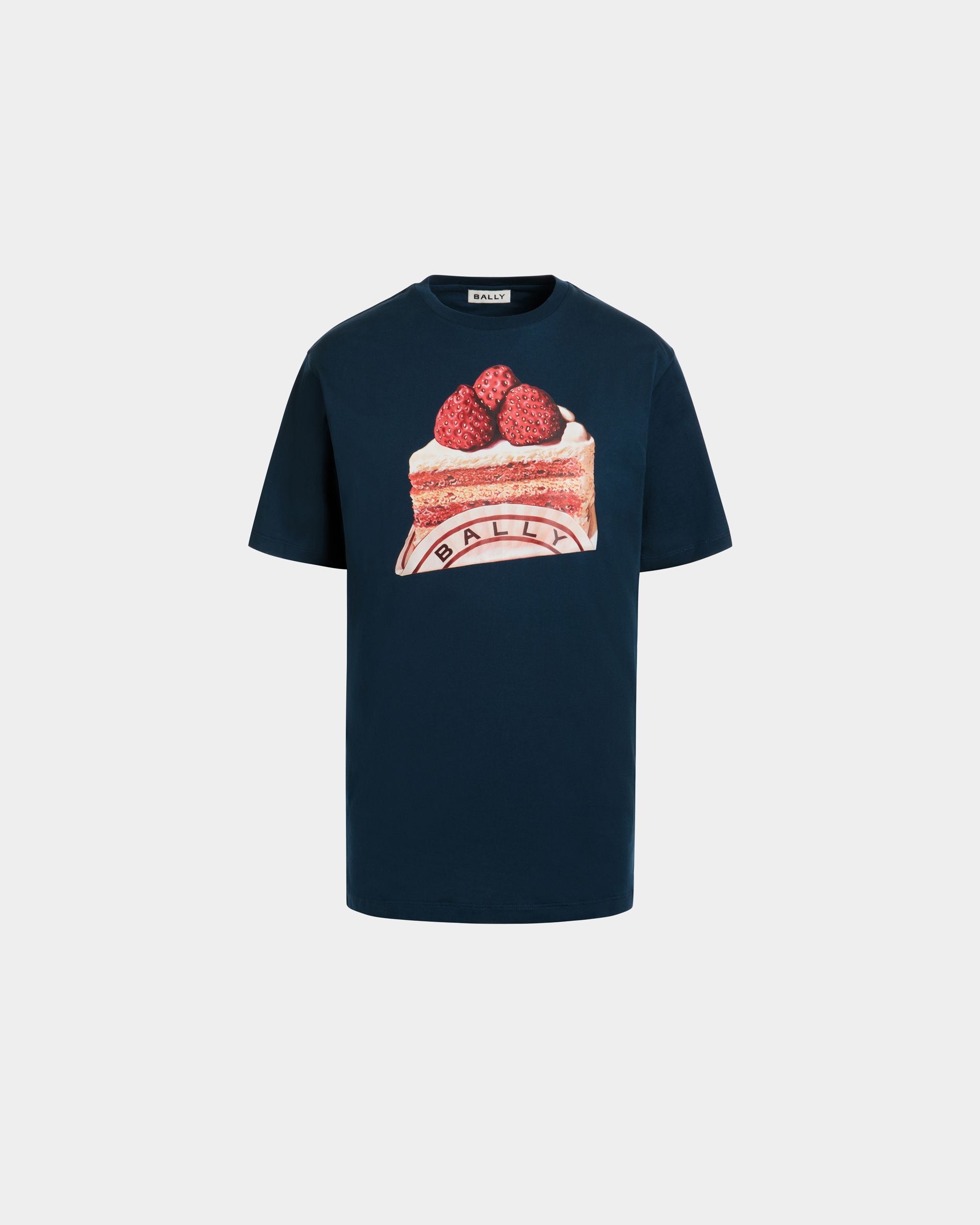 Tシャツ ネイビーブルー コットン Bally Cakeプリント - 女性 - Bally - 01