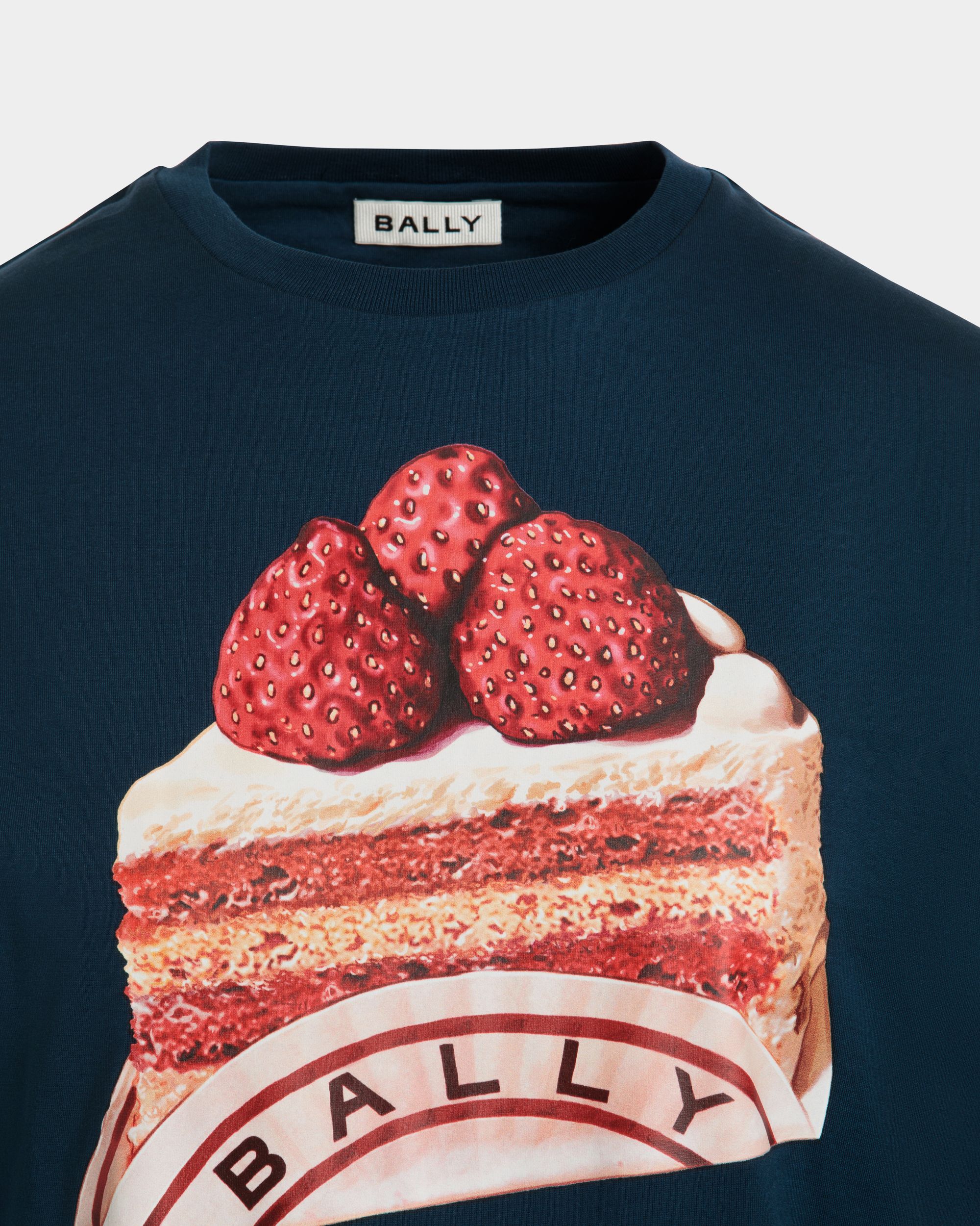 Tシャツ ネイビーブルー コットン Bally Cakeプリント - 女性 - Bally - 04