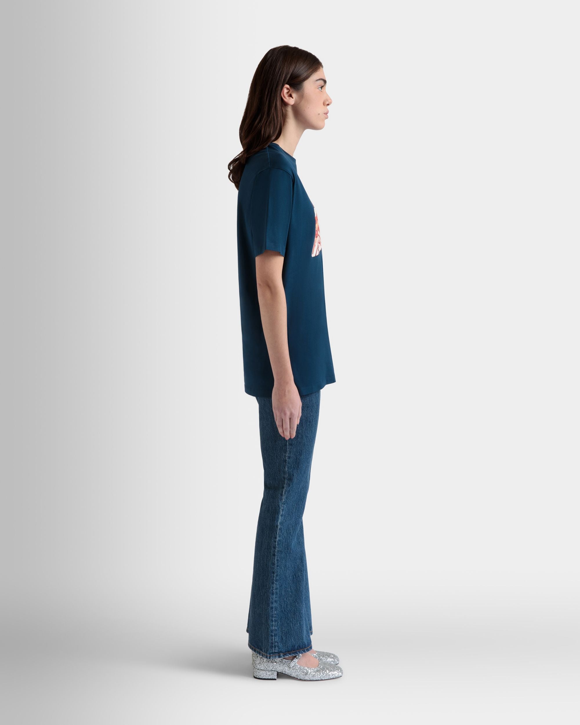Tシャツ ネイビーブルー コットン Bally Cakeプリント - 女性 - Bally - 05