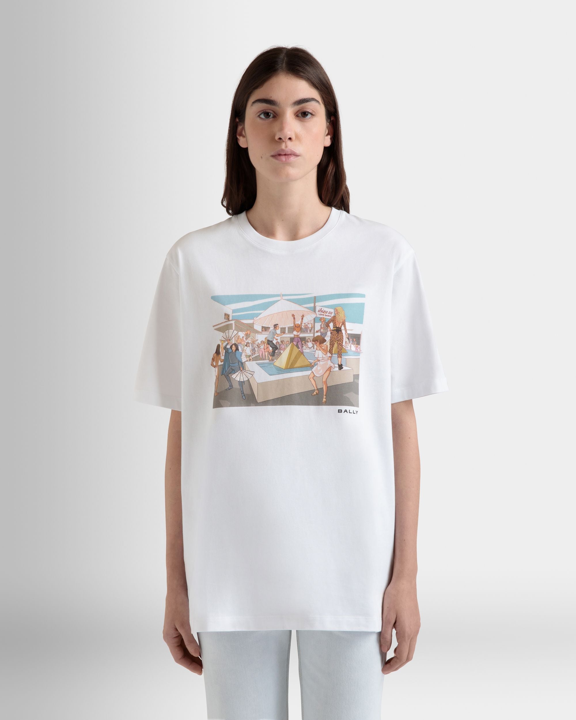 DJ Leo Mas x Bally Tシャツ ホワイト コットン Dancing Amnesiaプリント - 女性 - Bally - 08