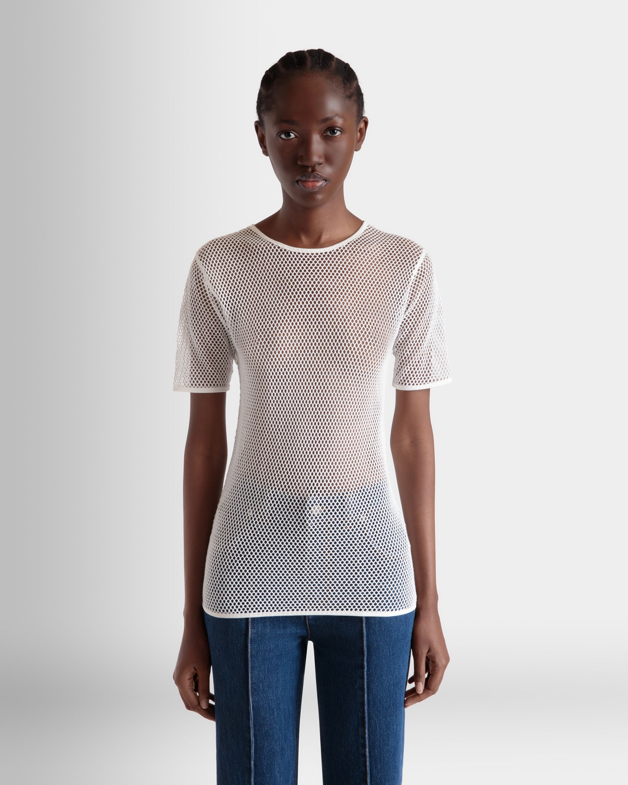 メッシュ Tシャツ ホワイト コットン - 女性 - Bally - 08