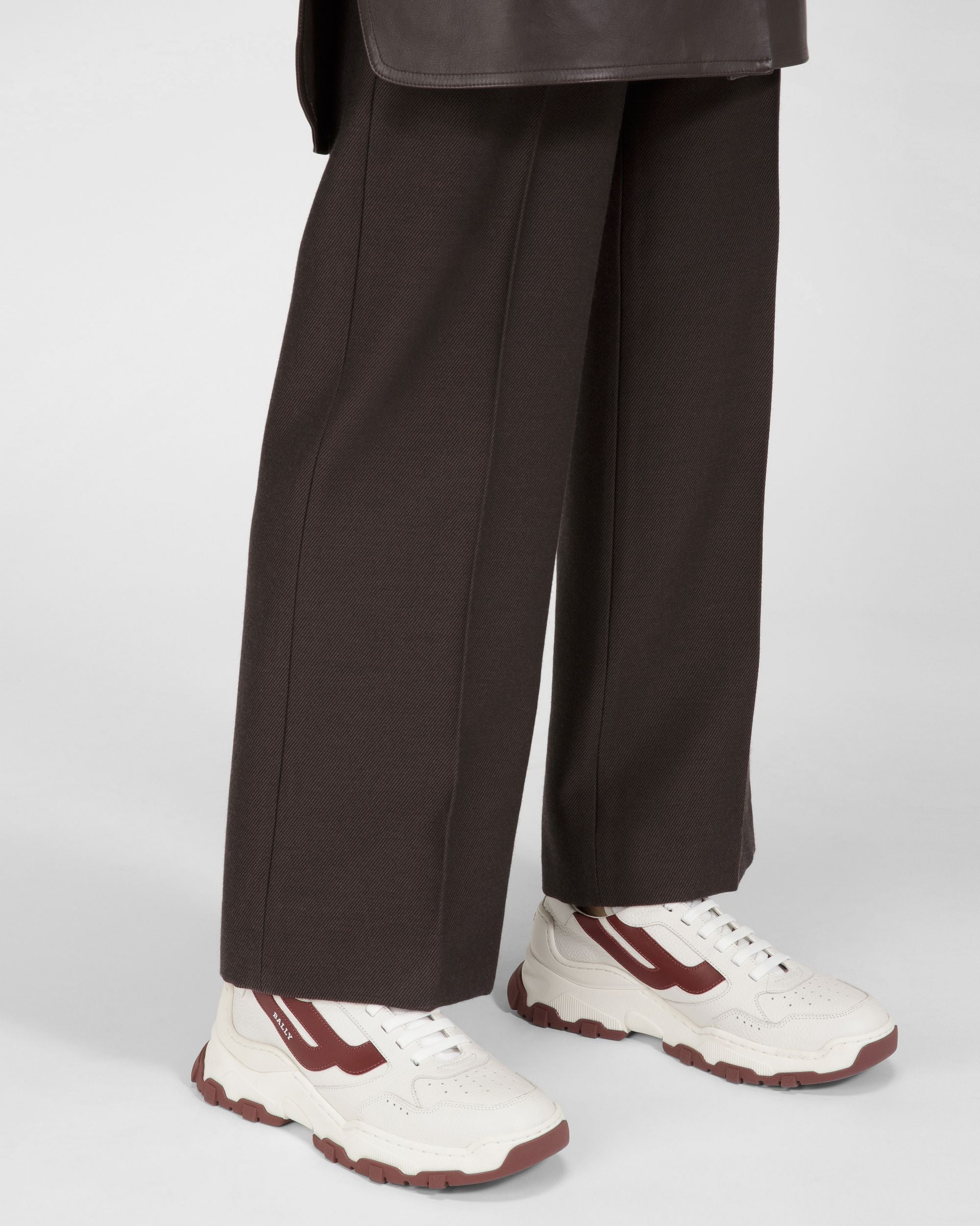 Holden ホワイト＆ヘリテージレッド レザー＆ファブリック スニーカー - 女性 - Bally - 07