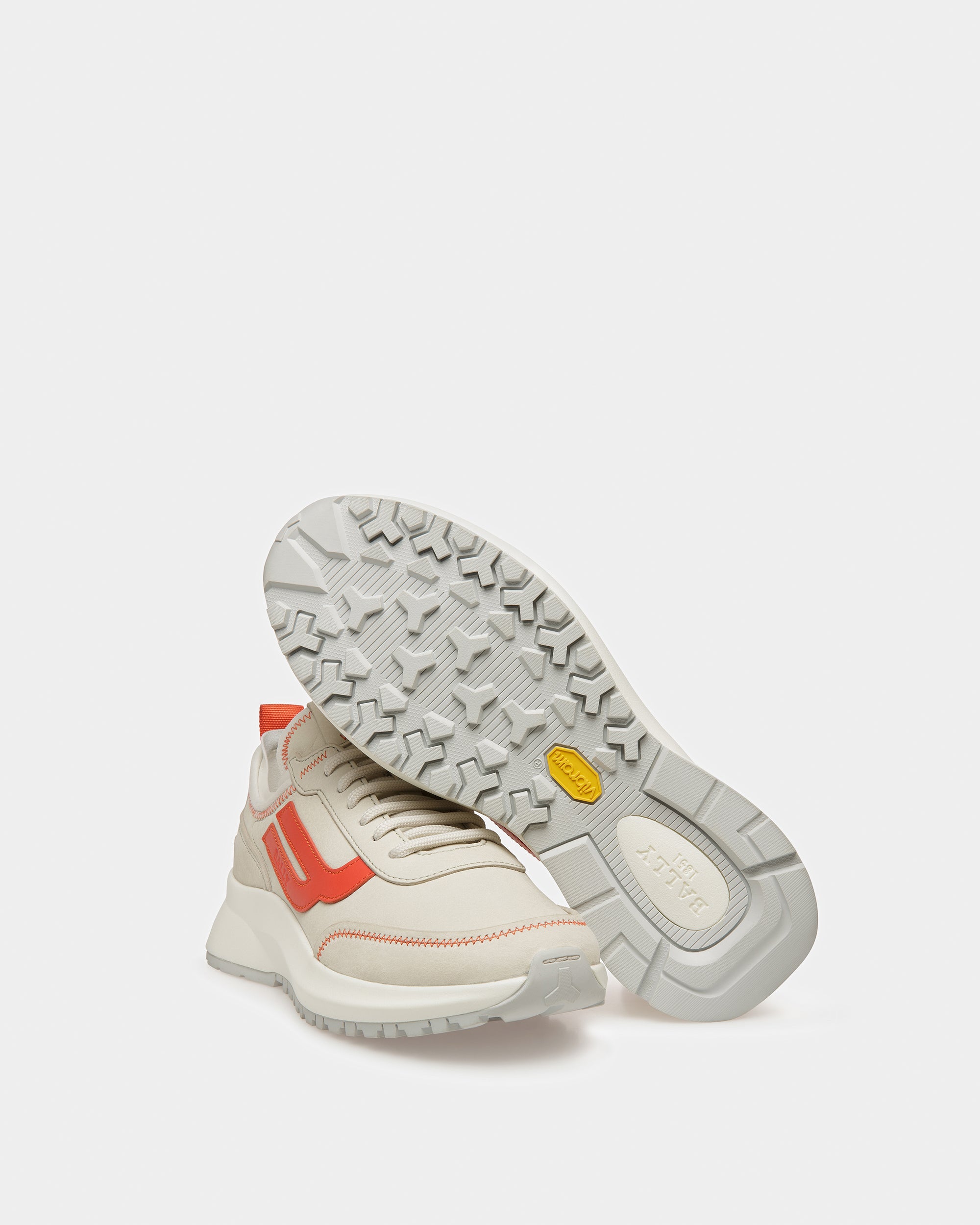 Darys ダスティホワイト＆オレンジ レザー スニーカー - 女性 - Bally - 05