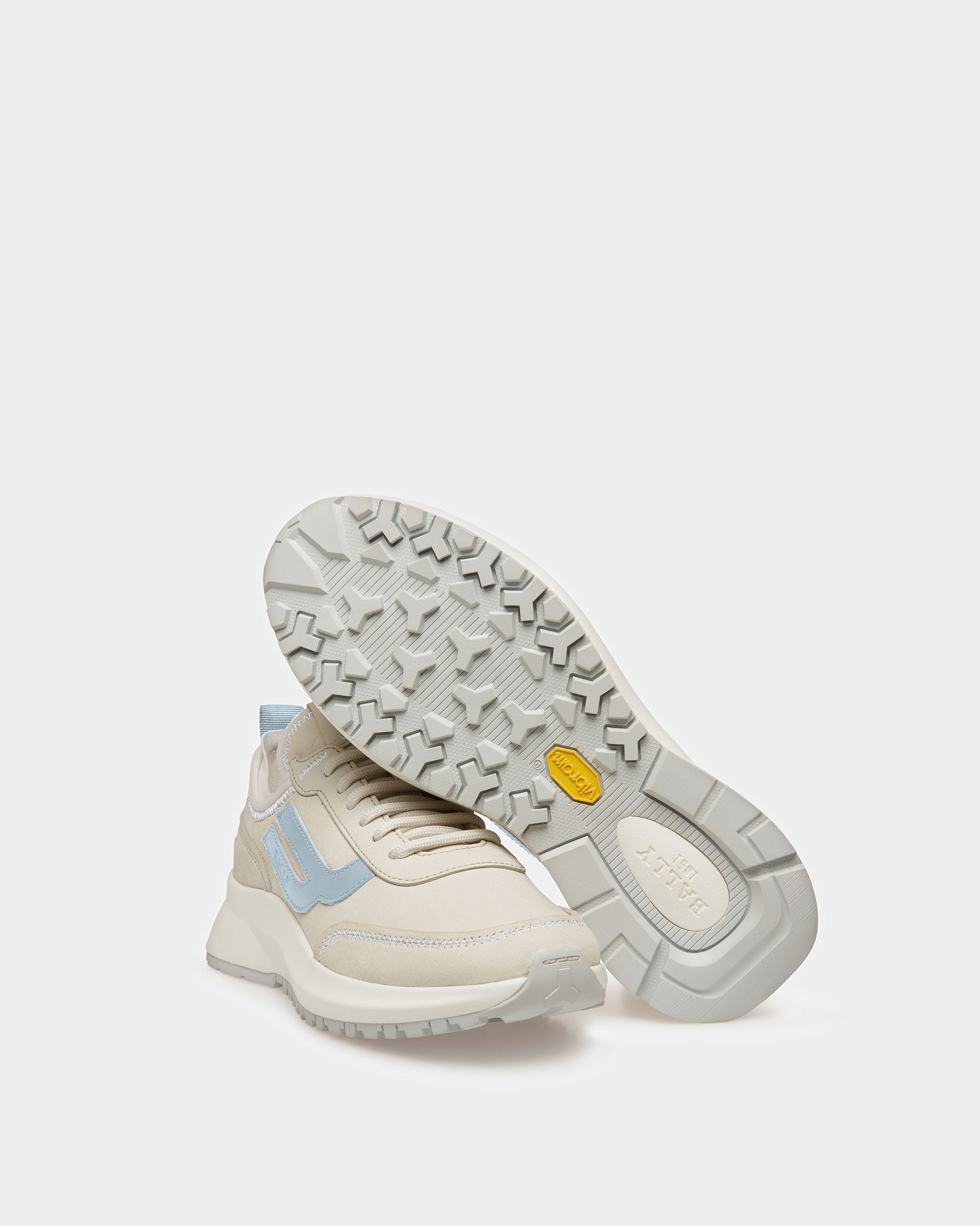 Darys ダスティホワイト＆ライトブルー レザー スニーカー - 女性 - Bally - 06