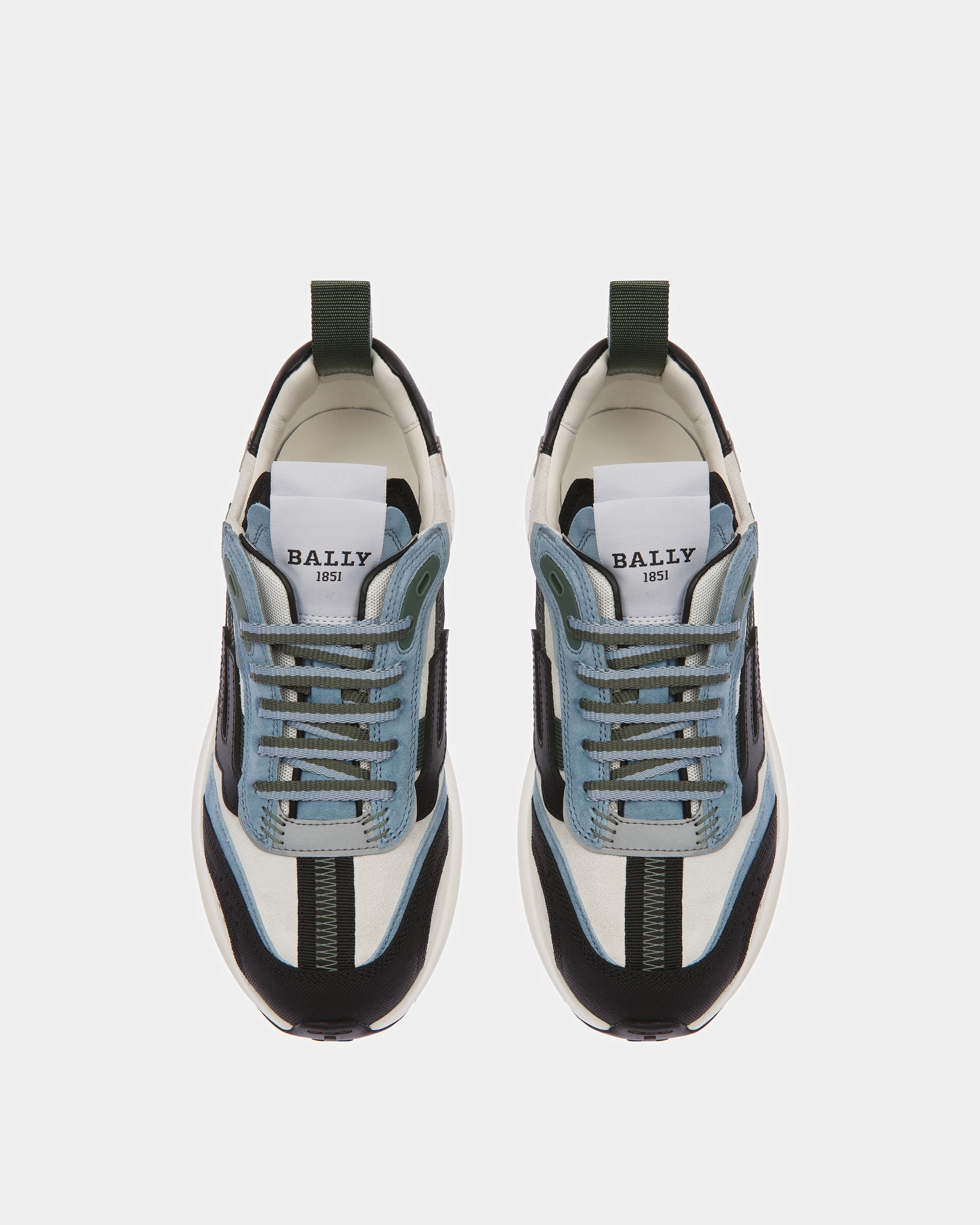 Darky ブラック・ダスティホワイト・ライトブルー レザー スニーカー - 女性 - Bally - 02